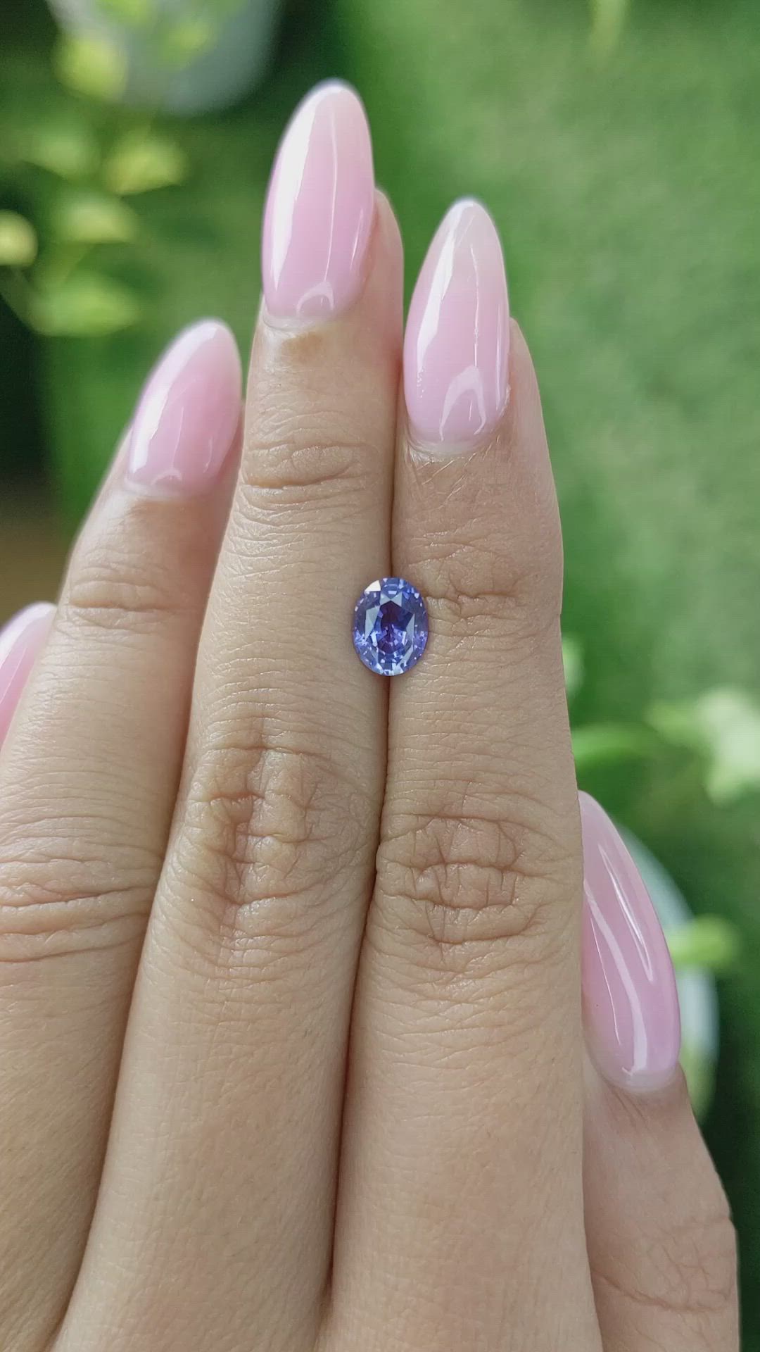 1.13 Ct. Violet Sapphire from Ceylon (Sri Lanka) Size Video