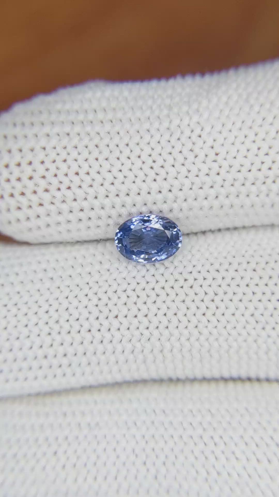 1.07 Ct. Blue Sapphire from Ceylon (Sri Lanka) Size Video