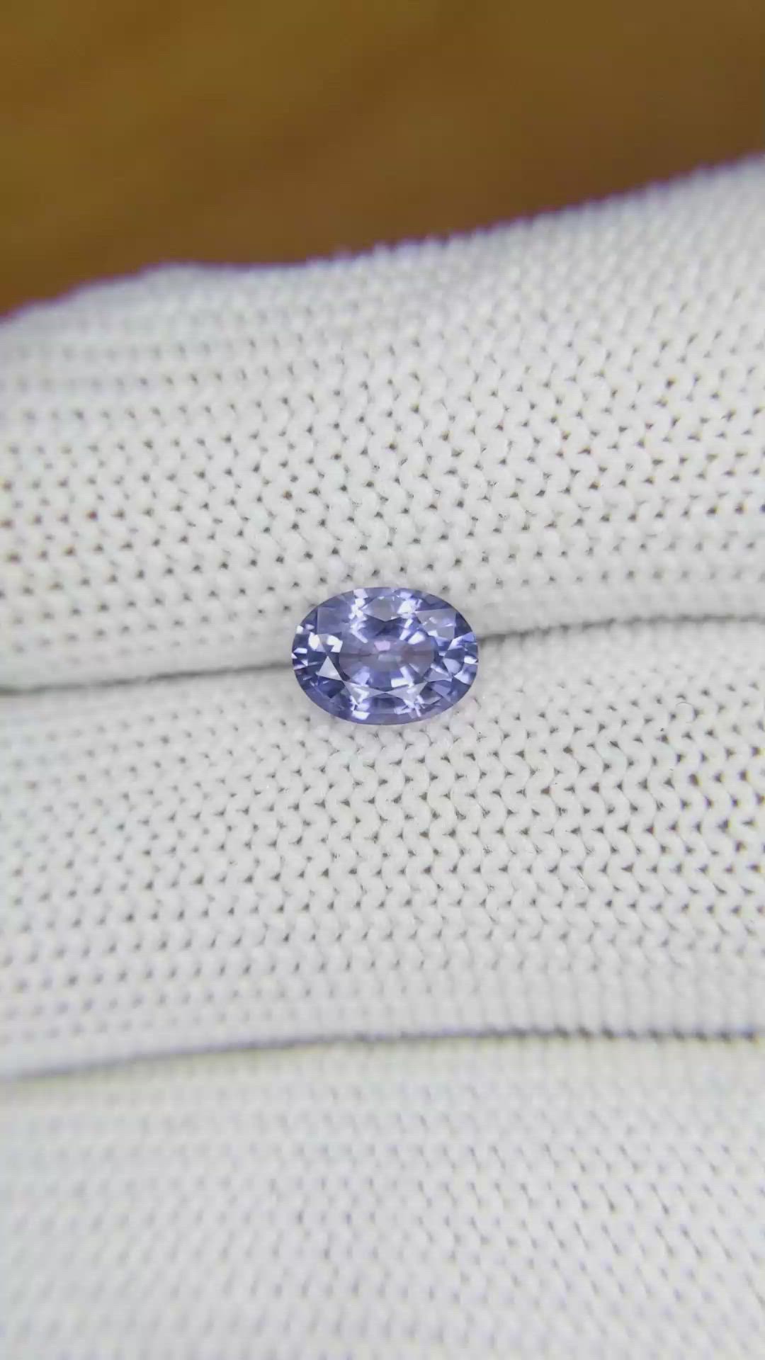 1.11 Ct. Blue Sapphire from Ceylon (Sri Lanka) Size Video