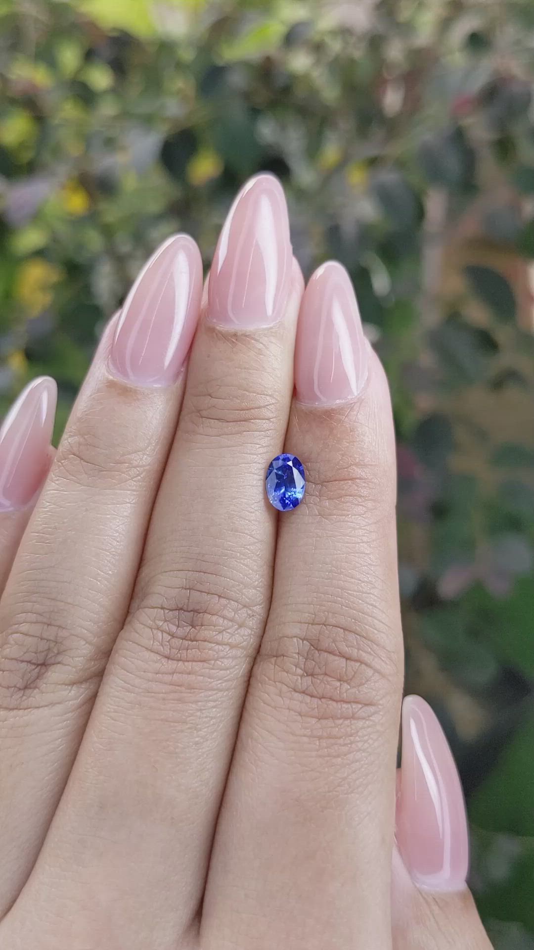 0.79 Ct. Blue Sapphire from Ceylon (Sri Lanka) Size Video