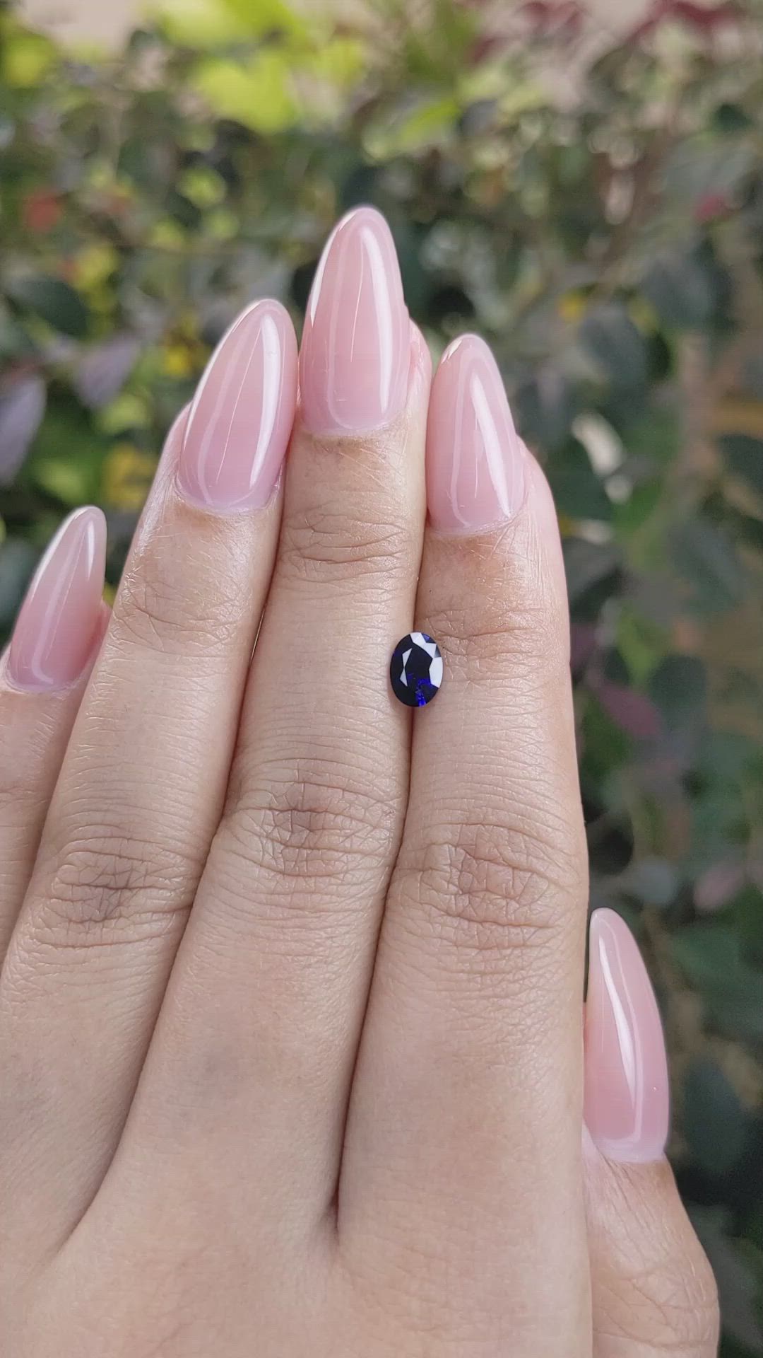 0.58 Ct. Blue Sapphire from Ceylon (Sri Lanka) Size Video