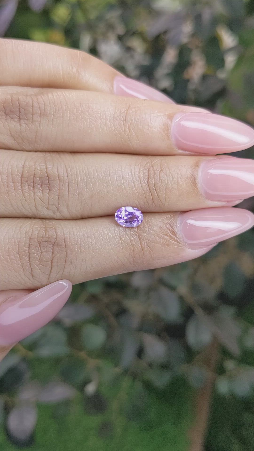 0.71 Ct. Pinkish Purple Sapphire from Ceylon (Sri Lanka) Size Video