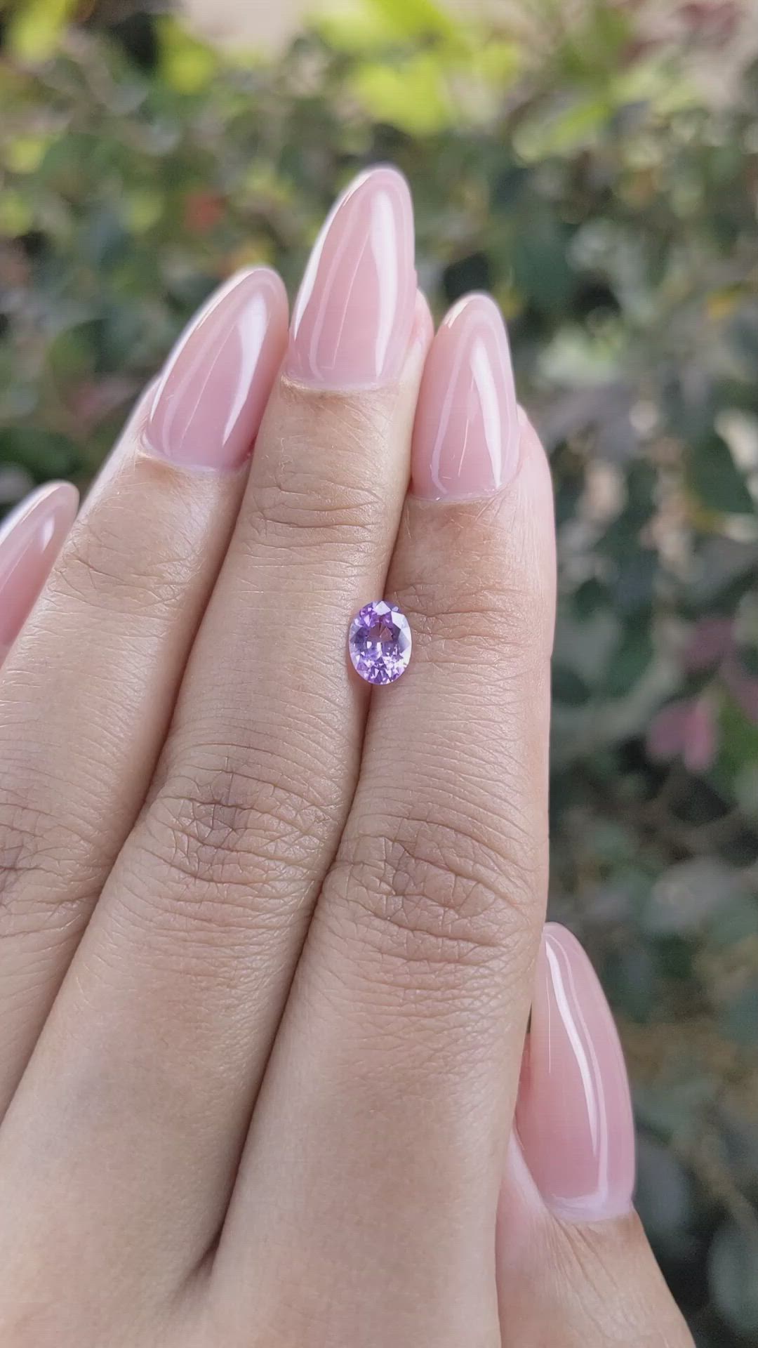 0.71 Ct. Pinkish Purple Sapphire from Ceylon (Sri Lanka) Size Video