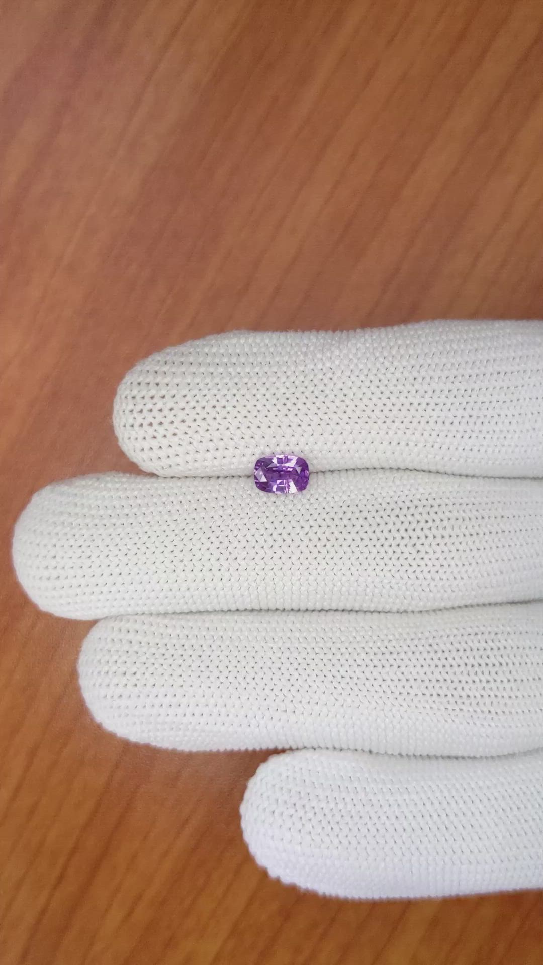 0.59 Ct. Pinkish Purple Sapphire from Ceylon (Sri Lanka) Size Video