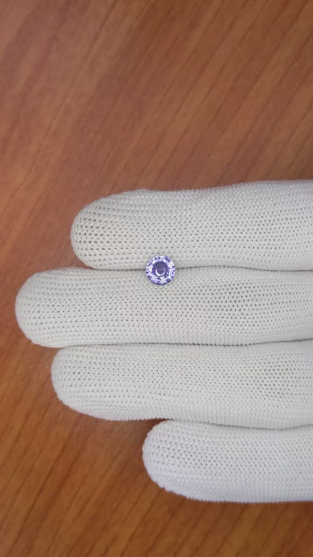 0.87 Ct. Violet Sapphire from Ceylon (Sri Lanka) Size Video