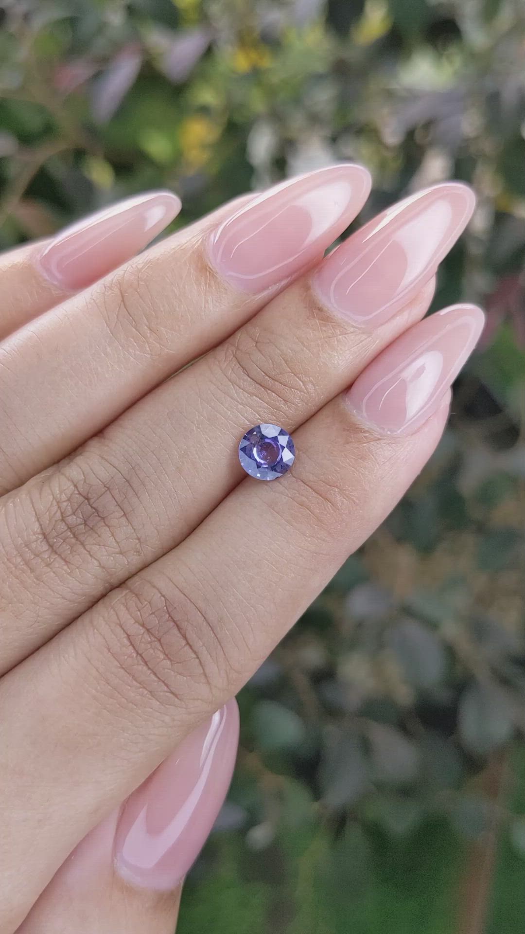 0.87 Ct. Violet Sapphire from Ceylon (Sri Lanka) Size Video