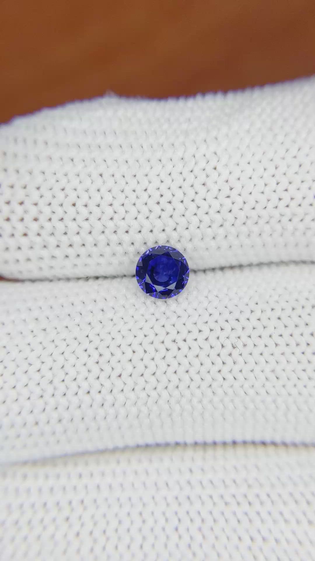 0.55 Ct. Blue Sapphire from Ceylon (Sri Lanka) Size Video