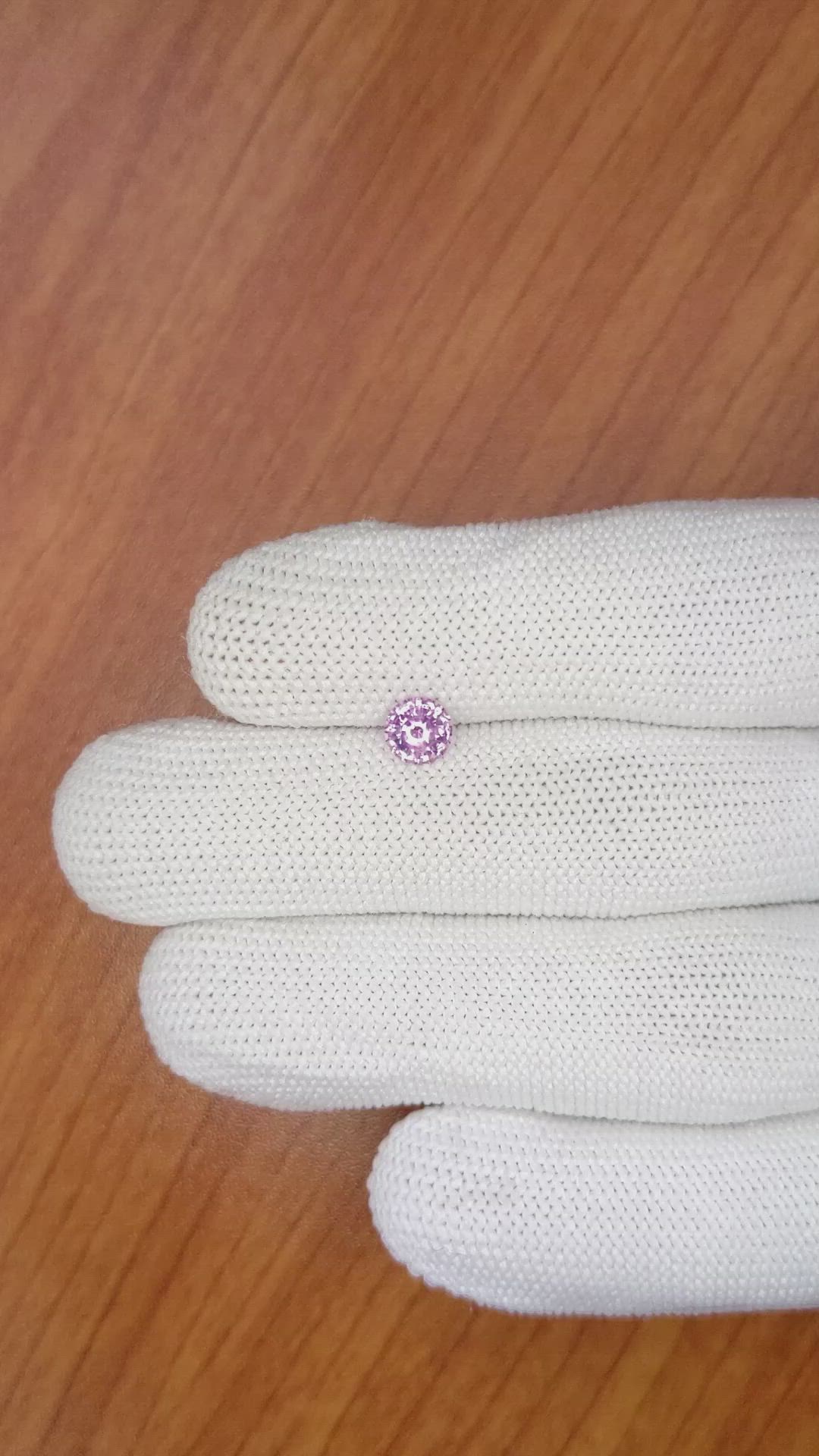 0.81 Ct. Pinkish Purple Sapphire from Ceylon (Sri Lanka) Size Video