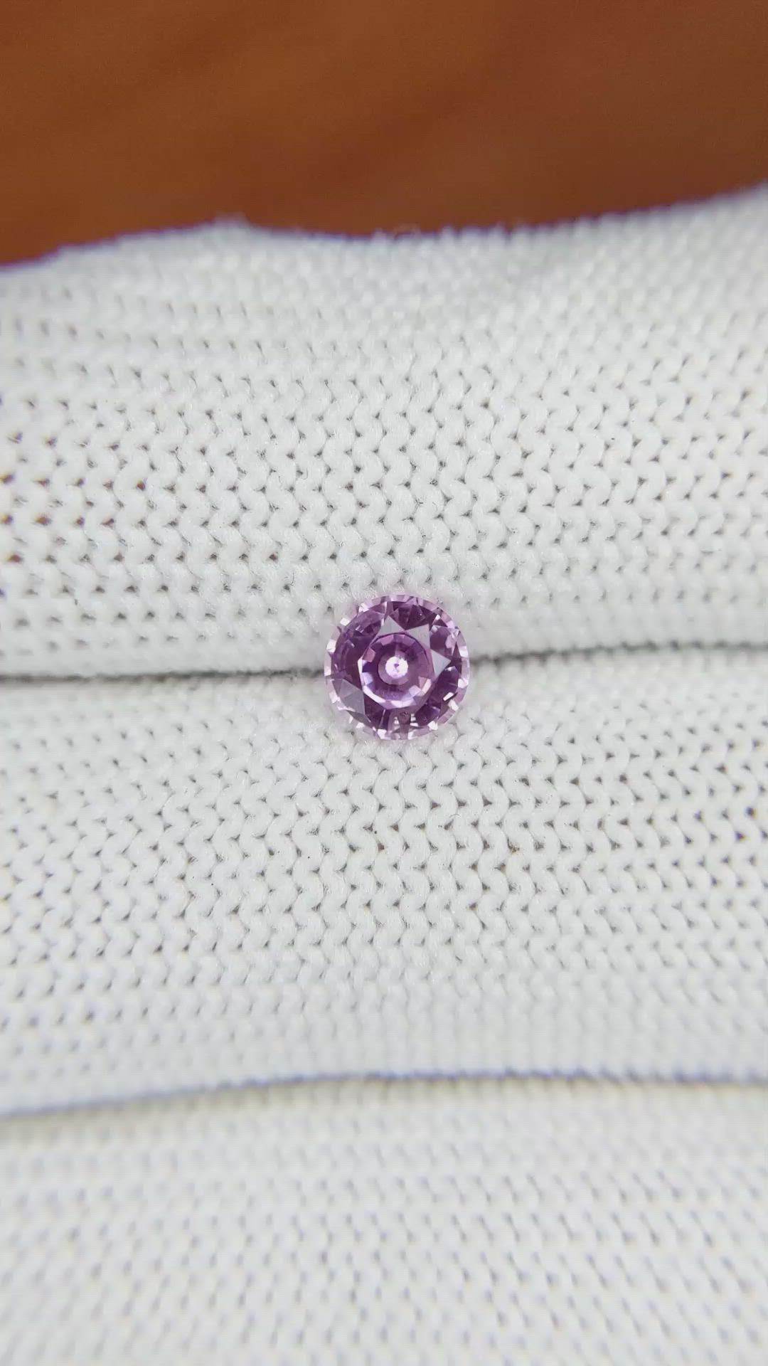 0.81 Ct. Pinkish Purple Sapphire from Ceylon (Sri Lanka) Size Video