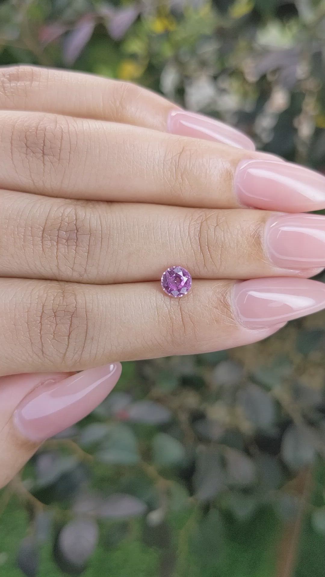 0.81 Ct. Pinkish Purple Sapphire from Ceylon (Sri Lanka) Size Video