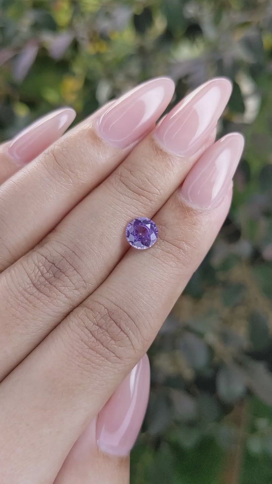 1.33 Ct. Purple Sapphire from Ceylon (Sri Lanka) Size Video