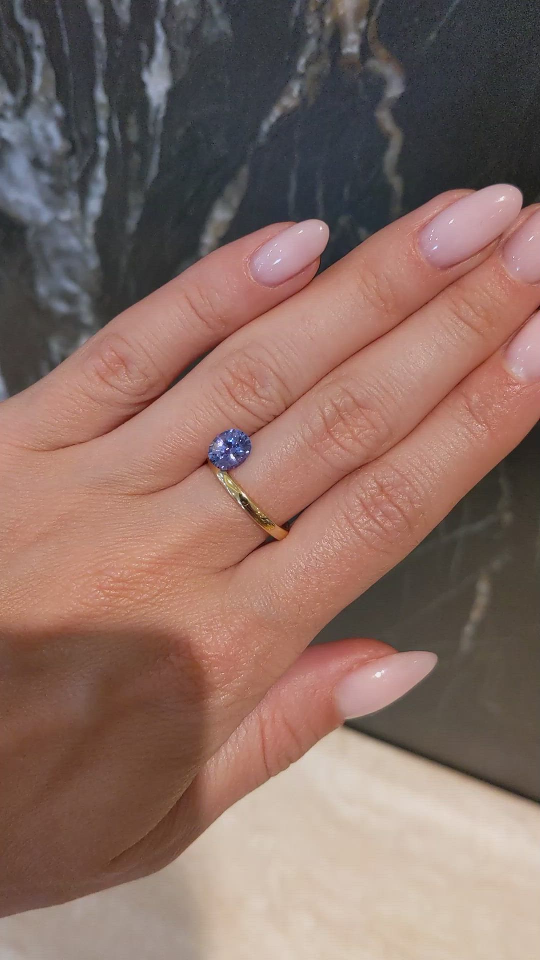 1.35 Ct. Violet Sapphire from Ceylon (Sri Lanka) Size Video