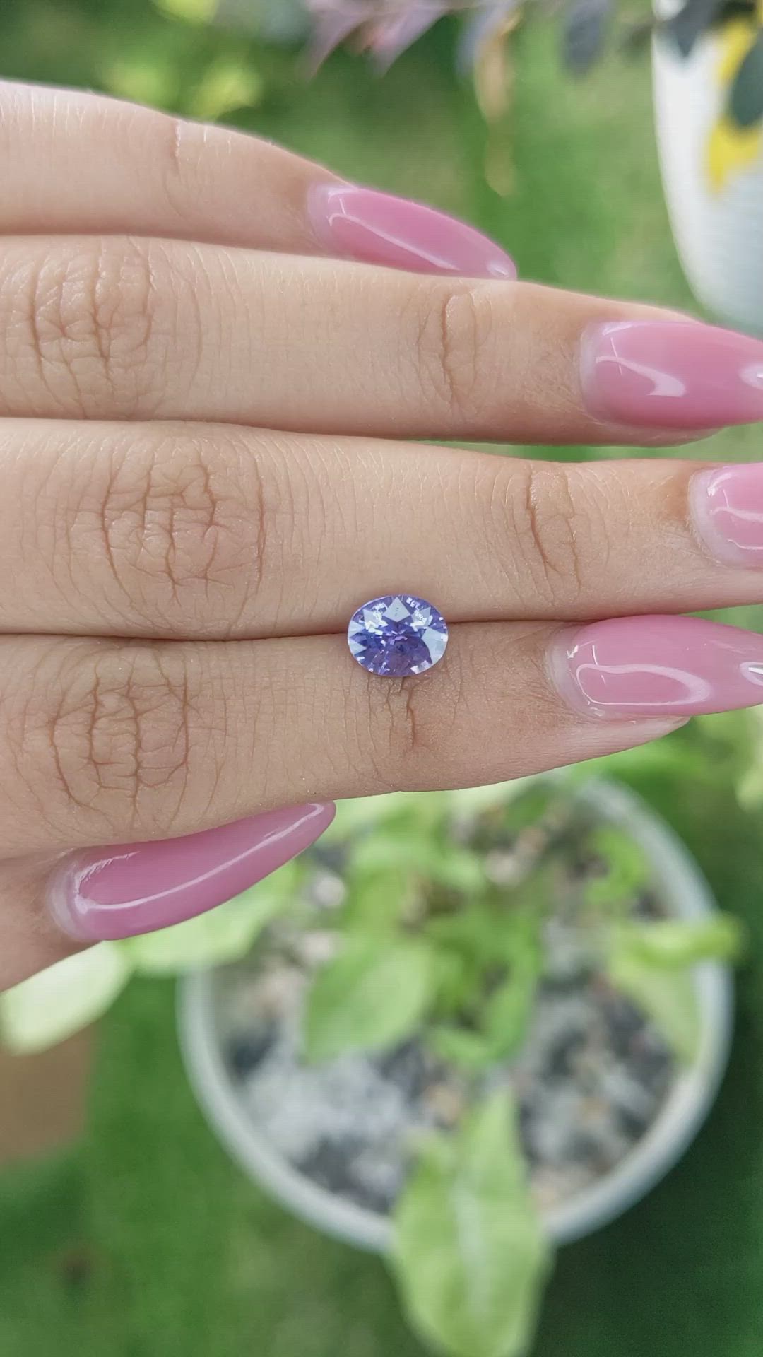 1.35 Ct. Violet Sapphire from Ceylon (Sri Lanka) Size Video