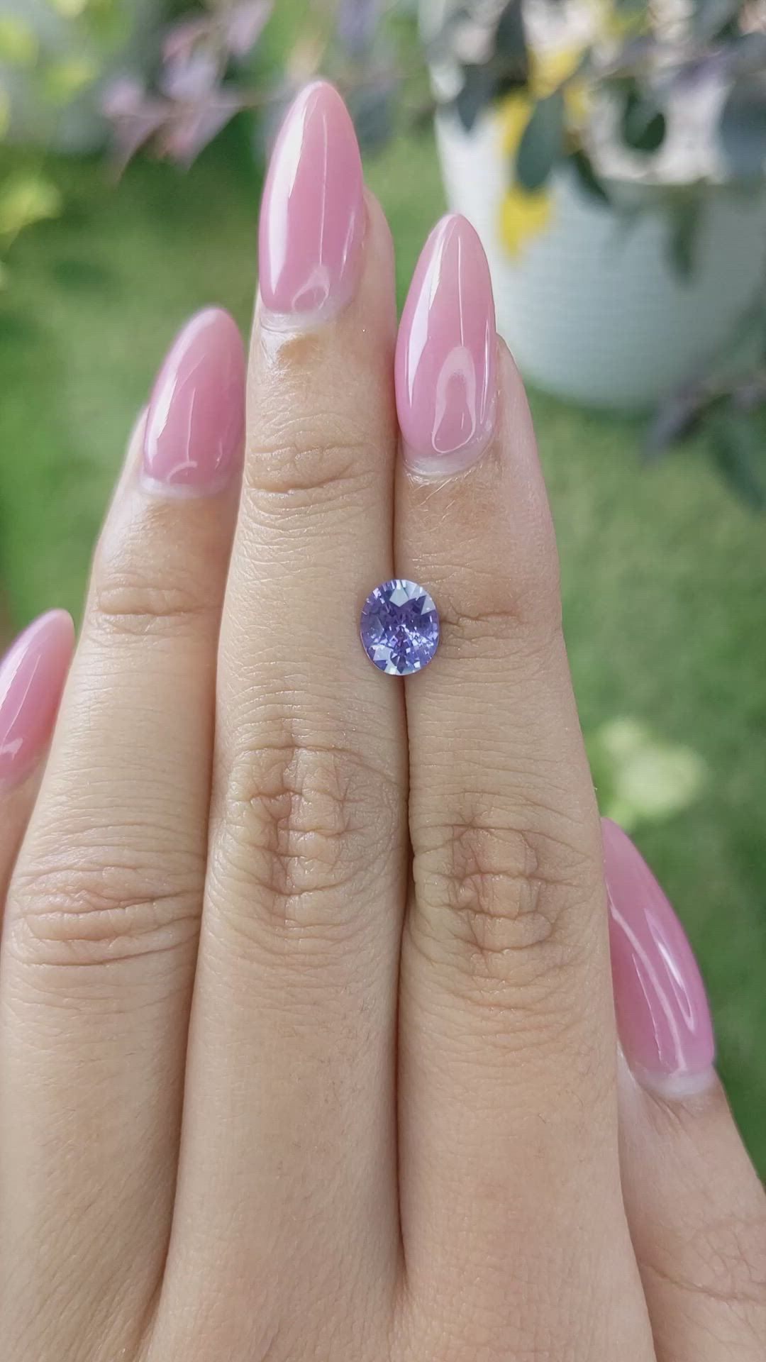 1.35 Ct. Violet Sapphire from Ceylon (Sri Lanka) Size Video