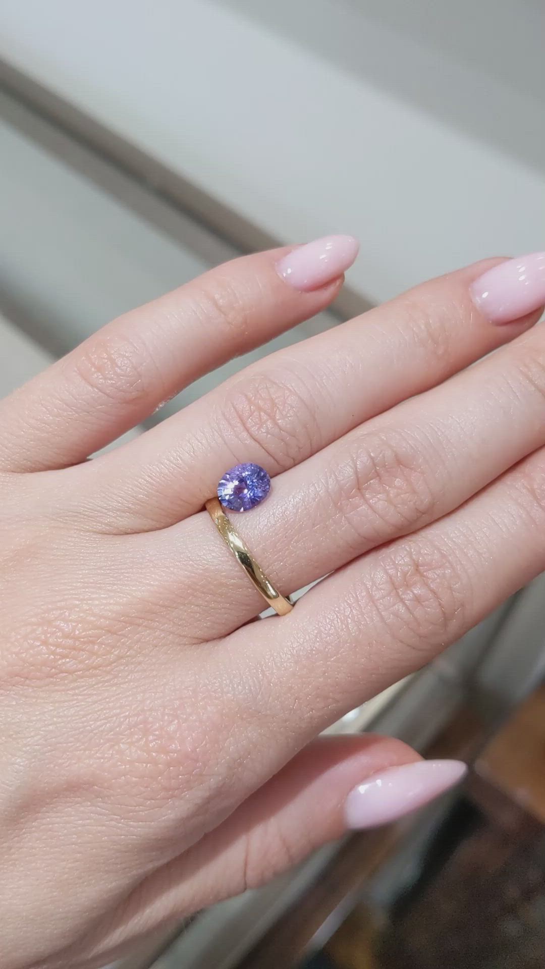 1.35 Ct. Violet Sapphire from Ceylon (Sri Lanka) Size Video