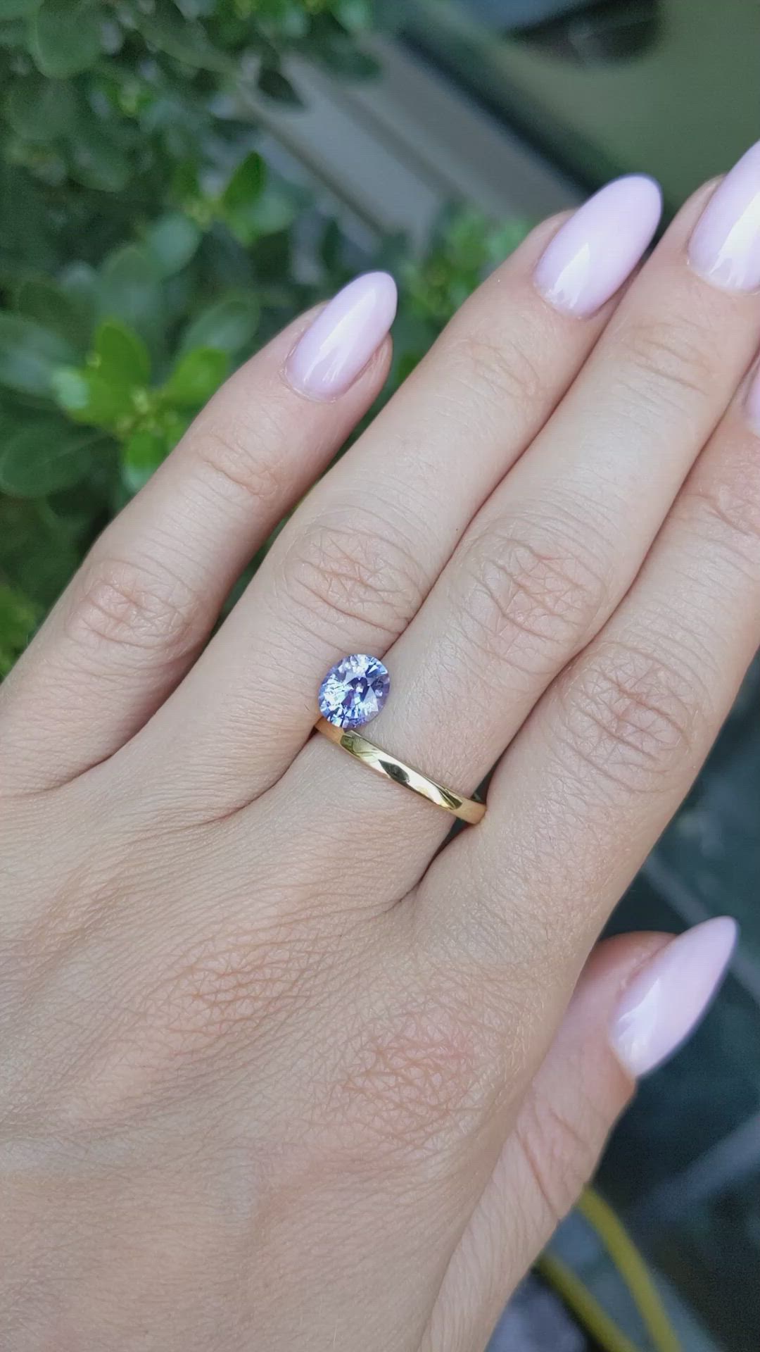 1.35 Ct. Violet Sapphire from Ceylon (Sri Lanka) Size Video
