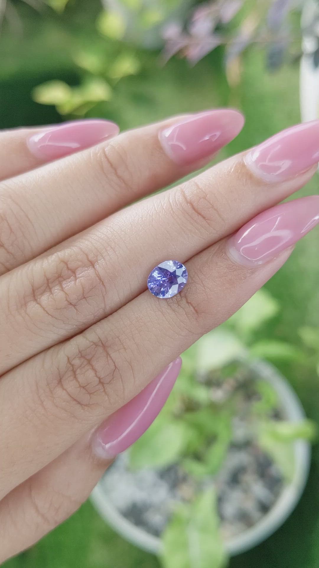 1.35 Ct. Violet Sapphire from Ceylon (Sri Lanka) Size Video