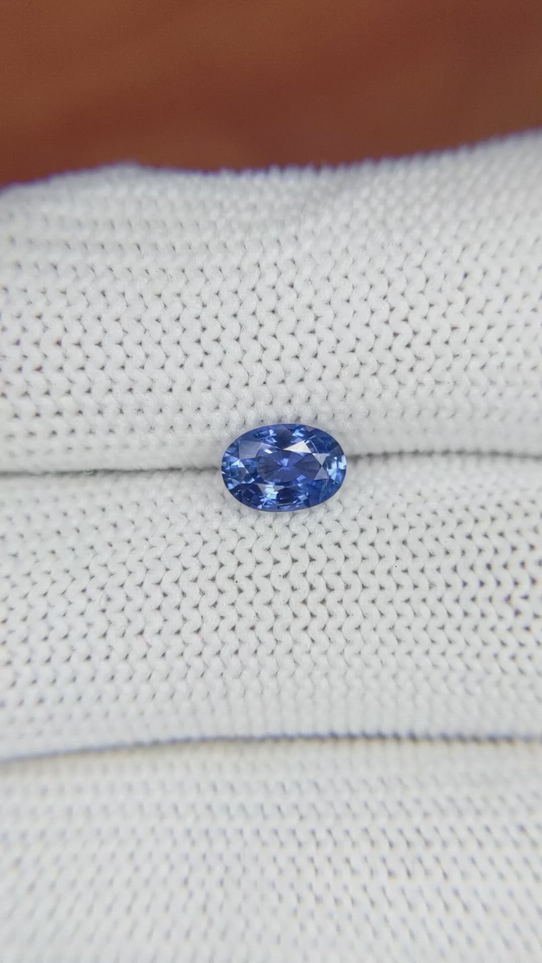 0.88 Ct. Blue Sapphire from Ceylon (Sri Lanka) Size Video