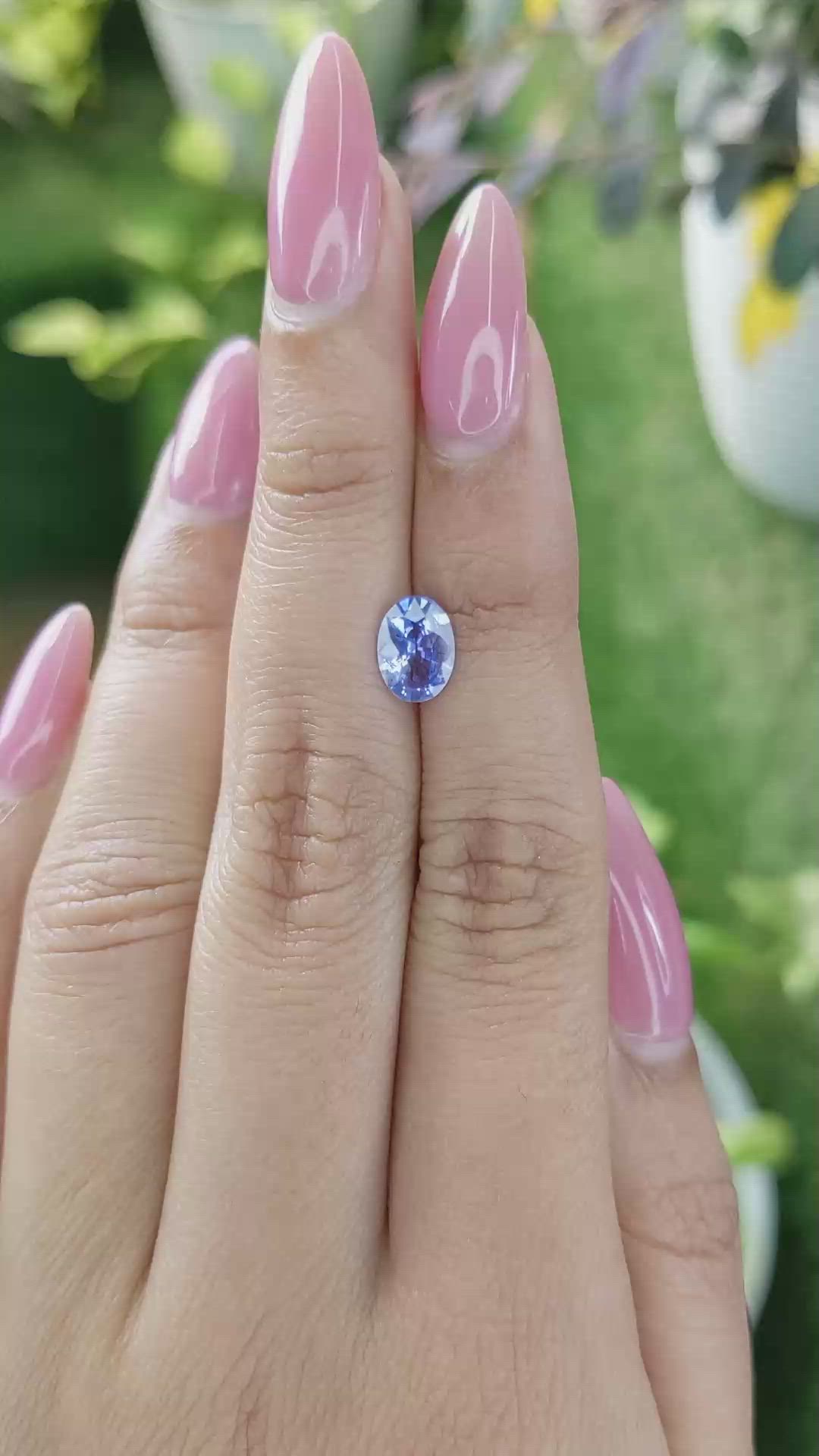 1.15 Ct. Blue Sapphire from Ceylon (Sri Lanka) Size Video