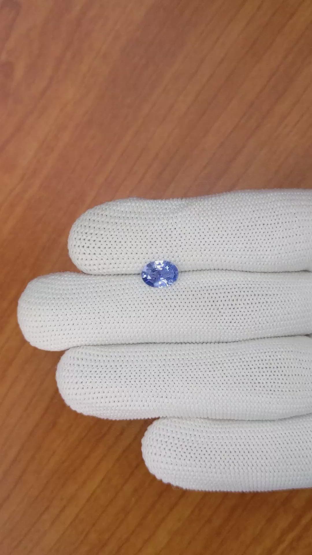 1.15 Ct. Blue Sapphire from Ceylon (Sri Lanka) Size Video