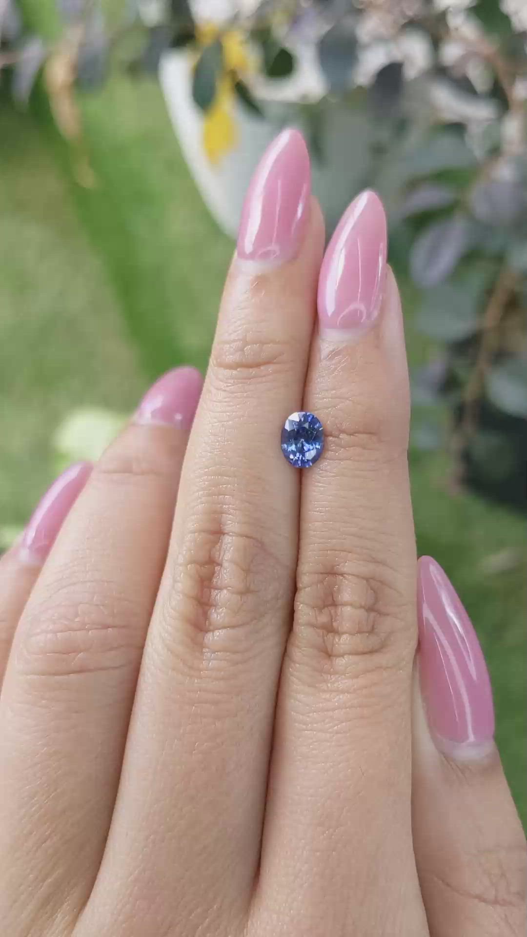 0.85 Ct. Blue Sapphire from Ceylon (Sri Lanka) Size Video