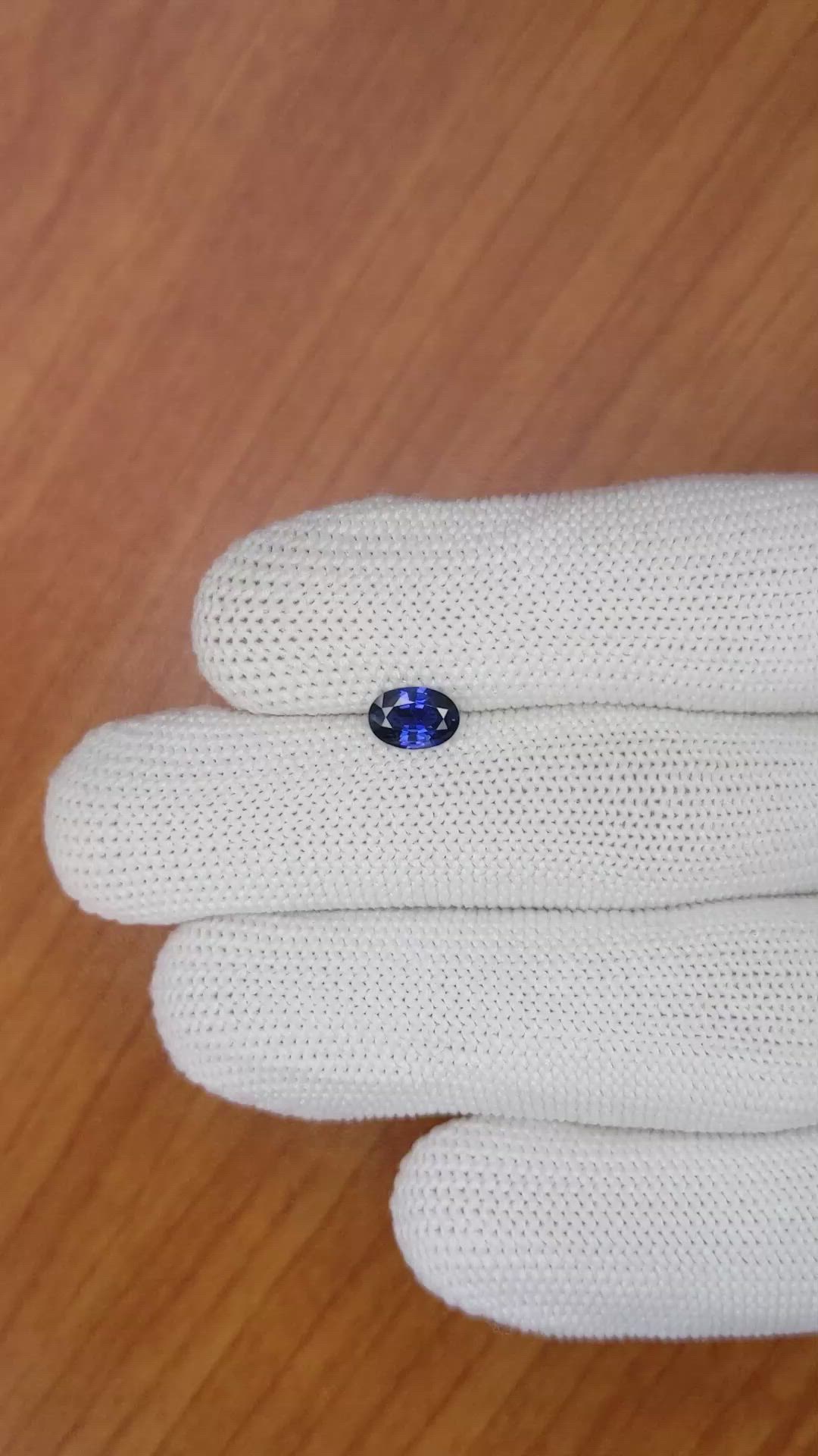 0.71 Ct. Blue Sapphire from Ceylon (Sri Lanka) Size Video