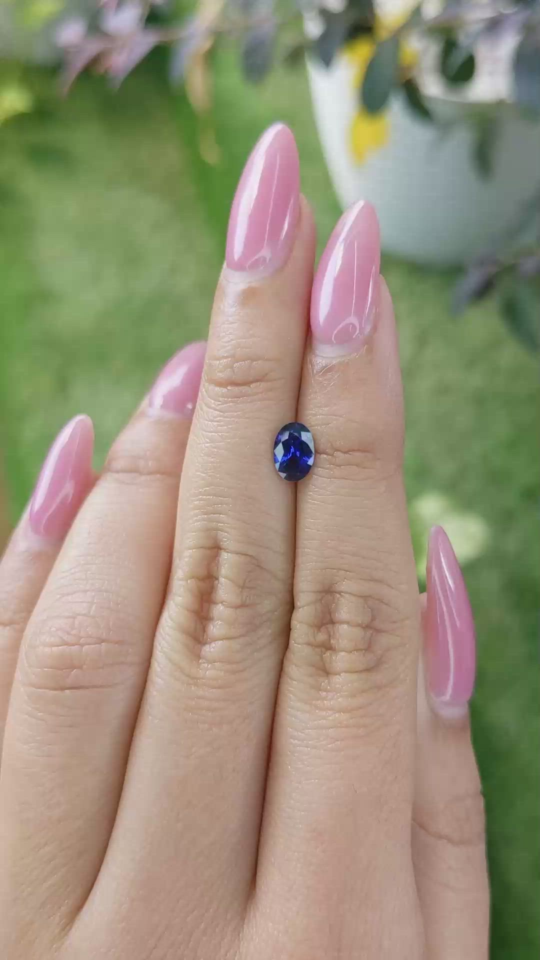 0.71 Ct. Blue Sapphire from Ceylon (Sri Lanka) Size Video