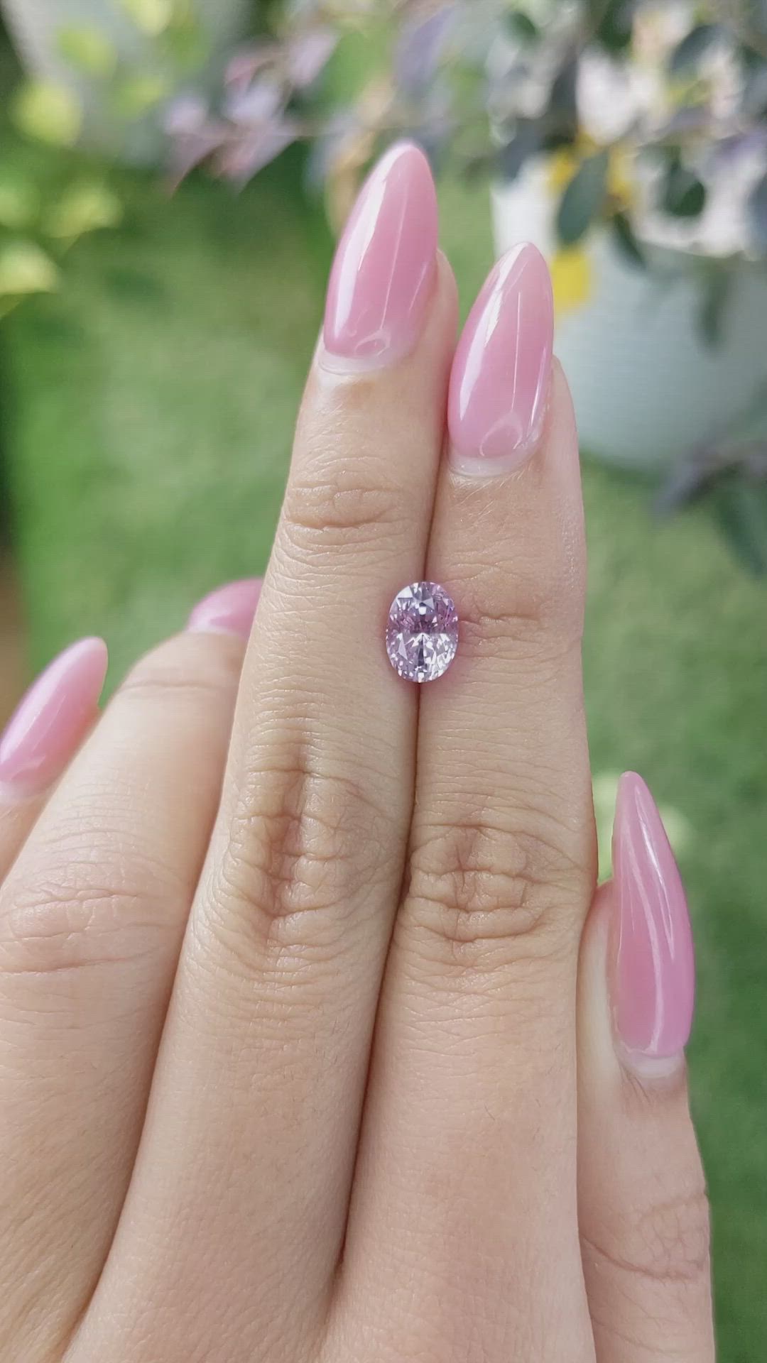 1.62 Ct. Pinkish Purple Sapphire from Ceylon (Sri Lanka) Size Video