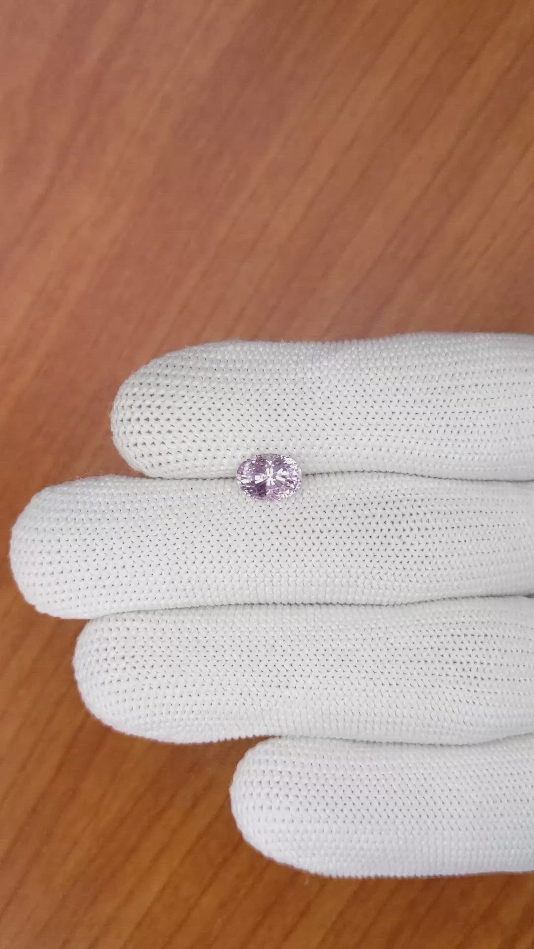 1.62 Ct. Pinkish Purple Sapphire from Ceylon (Sri Lanka) Size Video