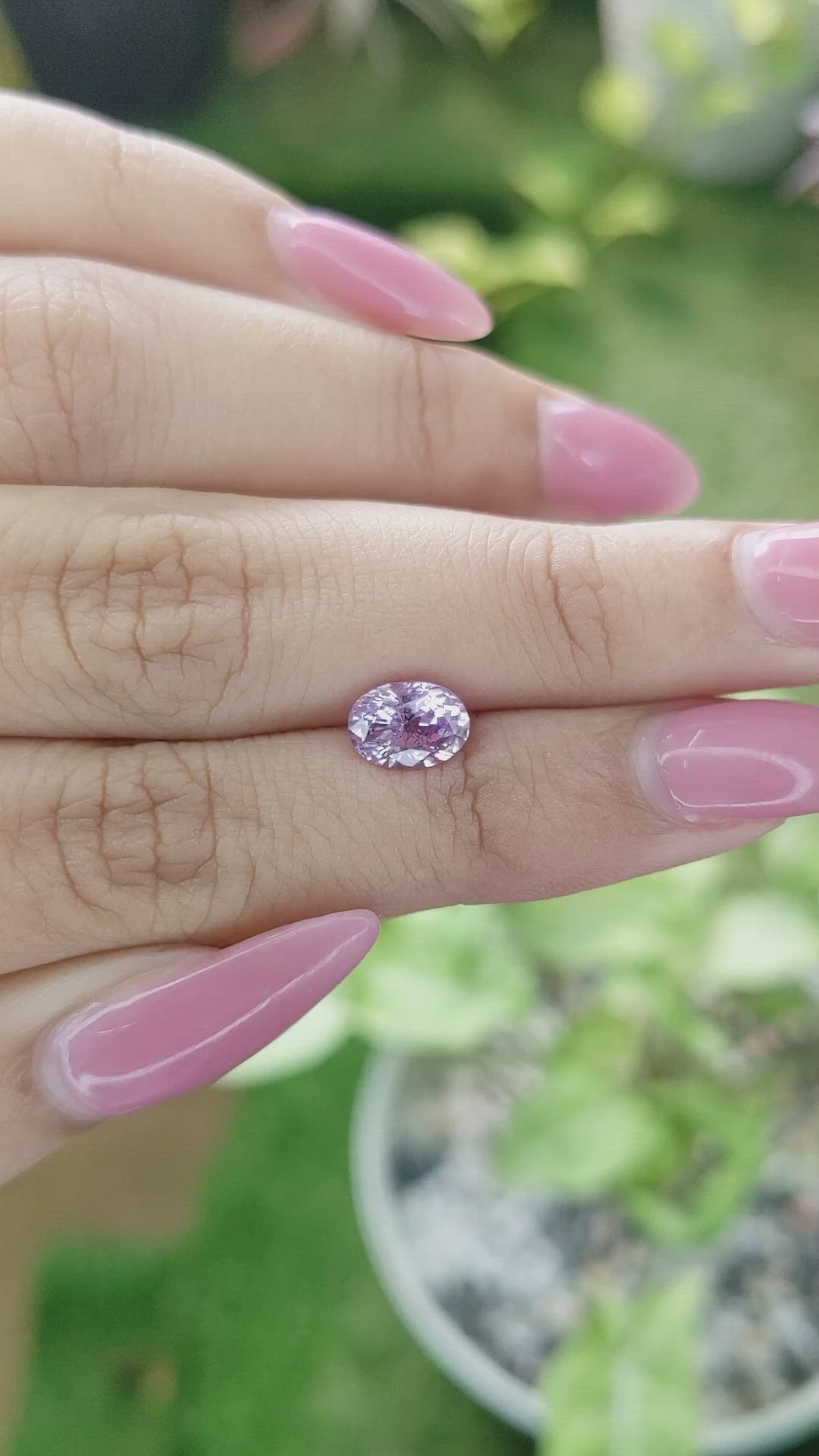 1.62 Ct. Pinkish Purple Sapphire from Ceylon (Sri Lanka) Size Video