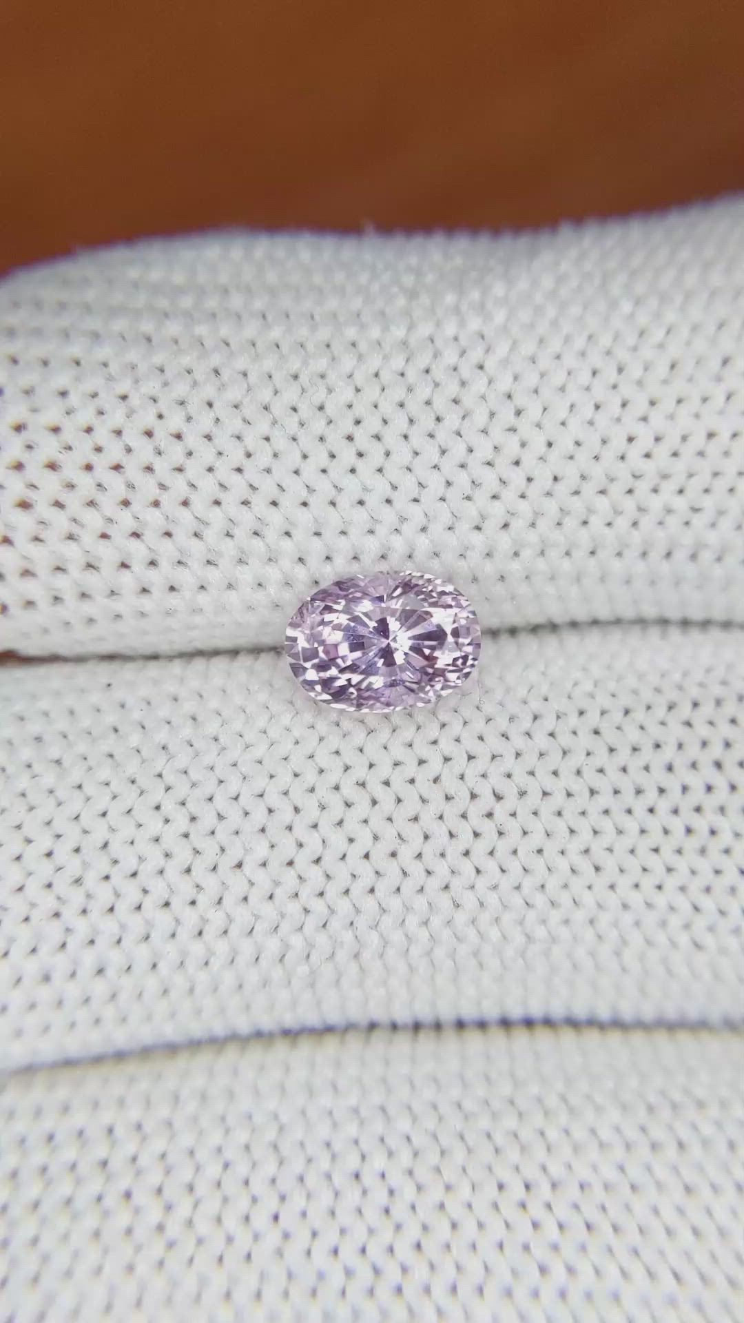 1.62 Ct. Pinkish Purple Sapphire from Ceylon (Sri Lanka) Size Video