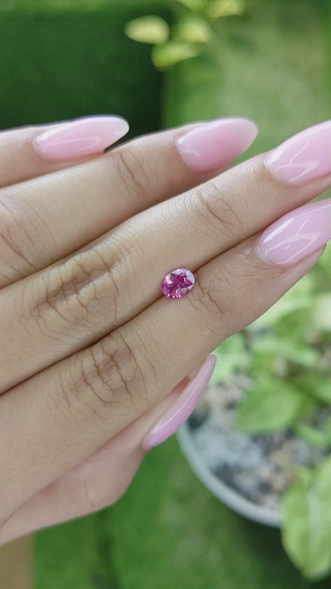 0.51 Ct. Pink Sapphire from Ceylon (Sri Lanka) Size Video