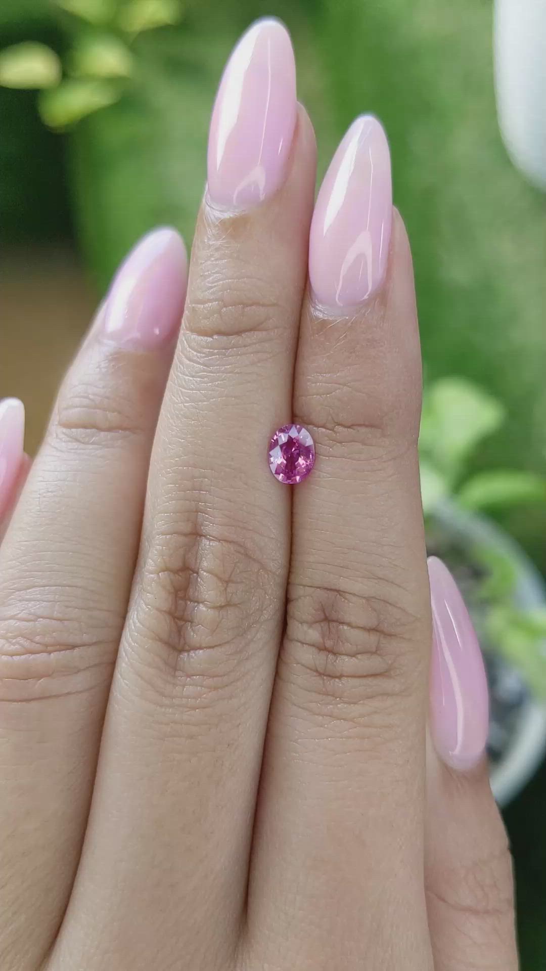 0.51 Ct. Pink Sapphire from Ceylon (Sri Lanka) Size Video
