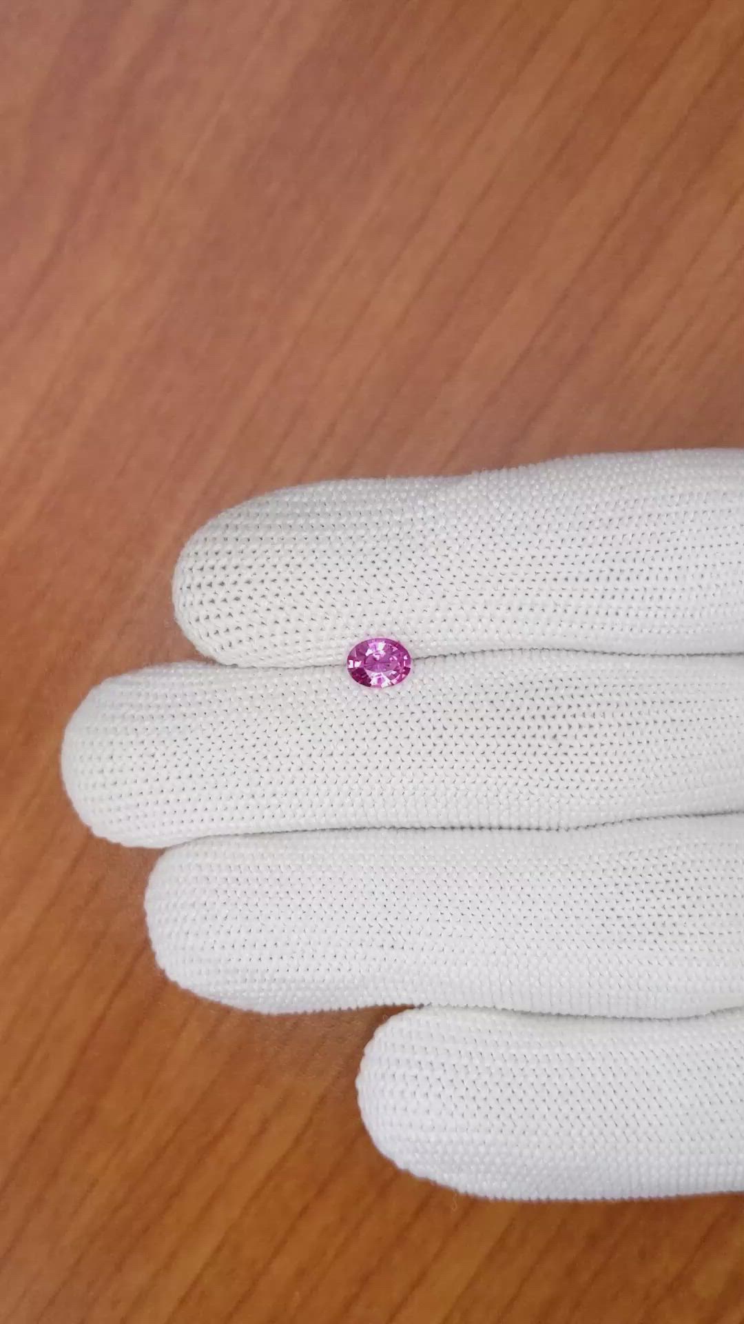 0.51 Ct. Pink Sapphire from Ceylon (Sri Lanka) Size Video