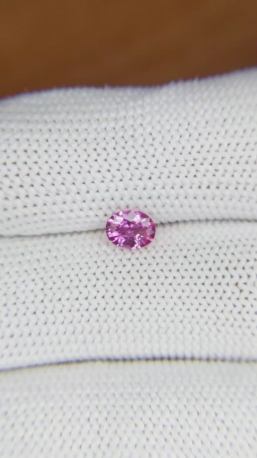 0.51 Ct. Pink Sapphire from Ceylon (Sri Lanka) Size Video