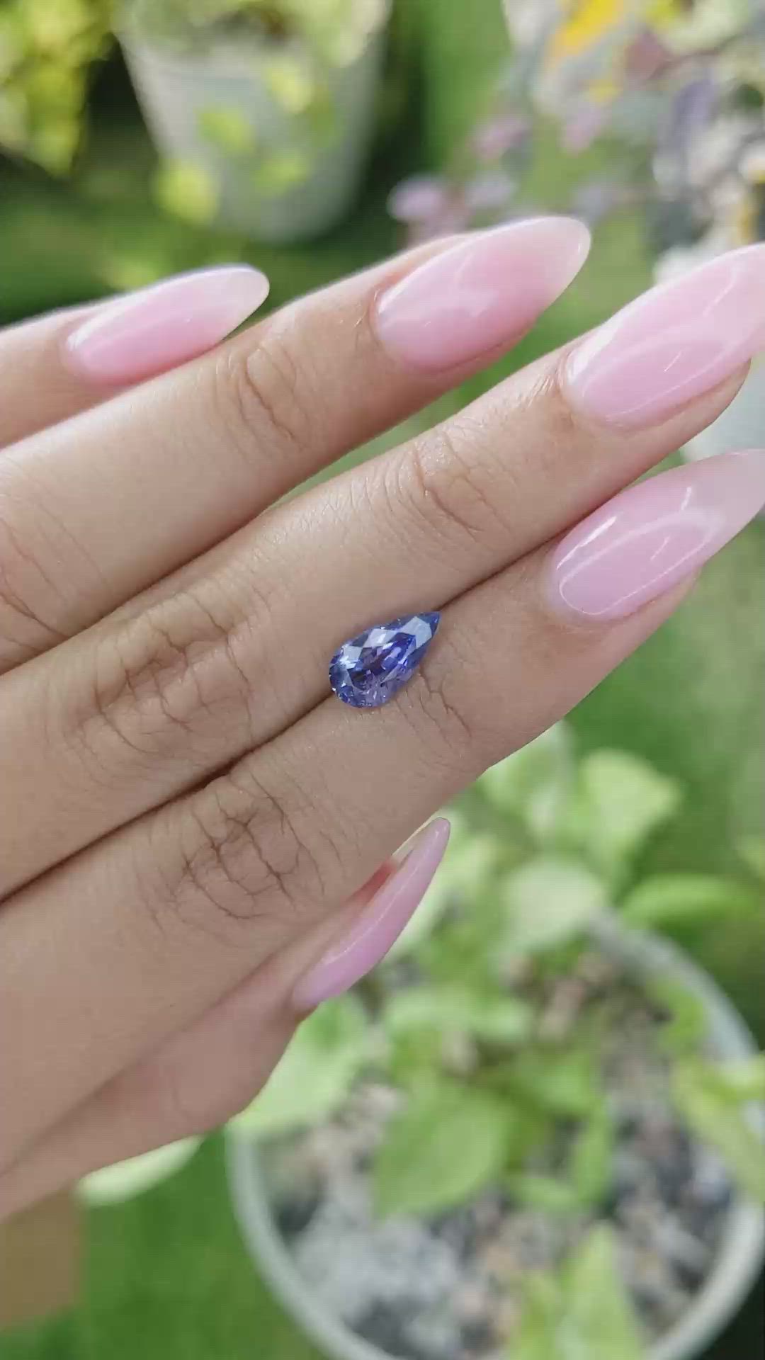 1.60 Ct. Blue Sapphire from Ceylon (Sri Lanka) Size Video