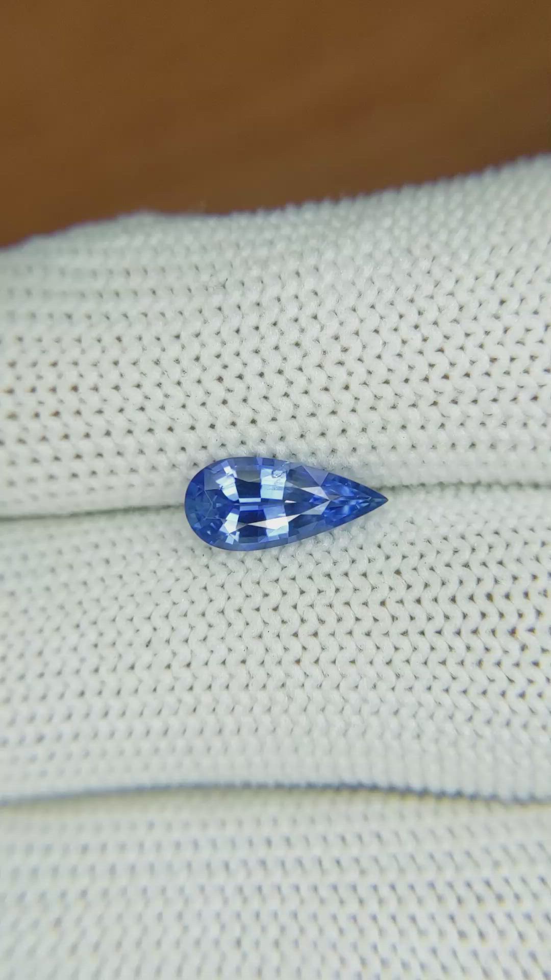 1.39 Ct. Blue Sapphire from Ceylon (Sri Lanka) Size Video