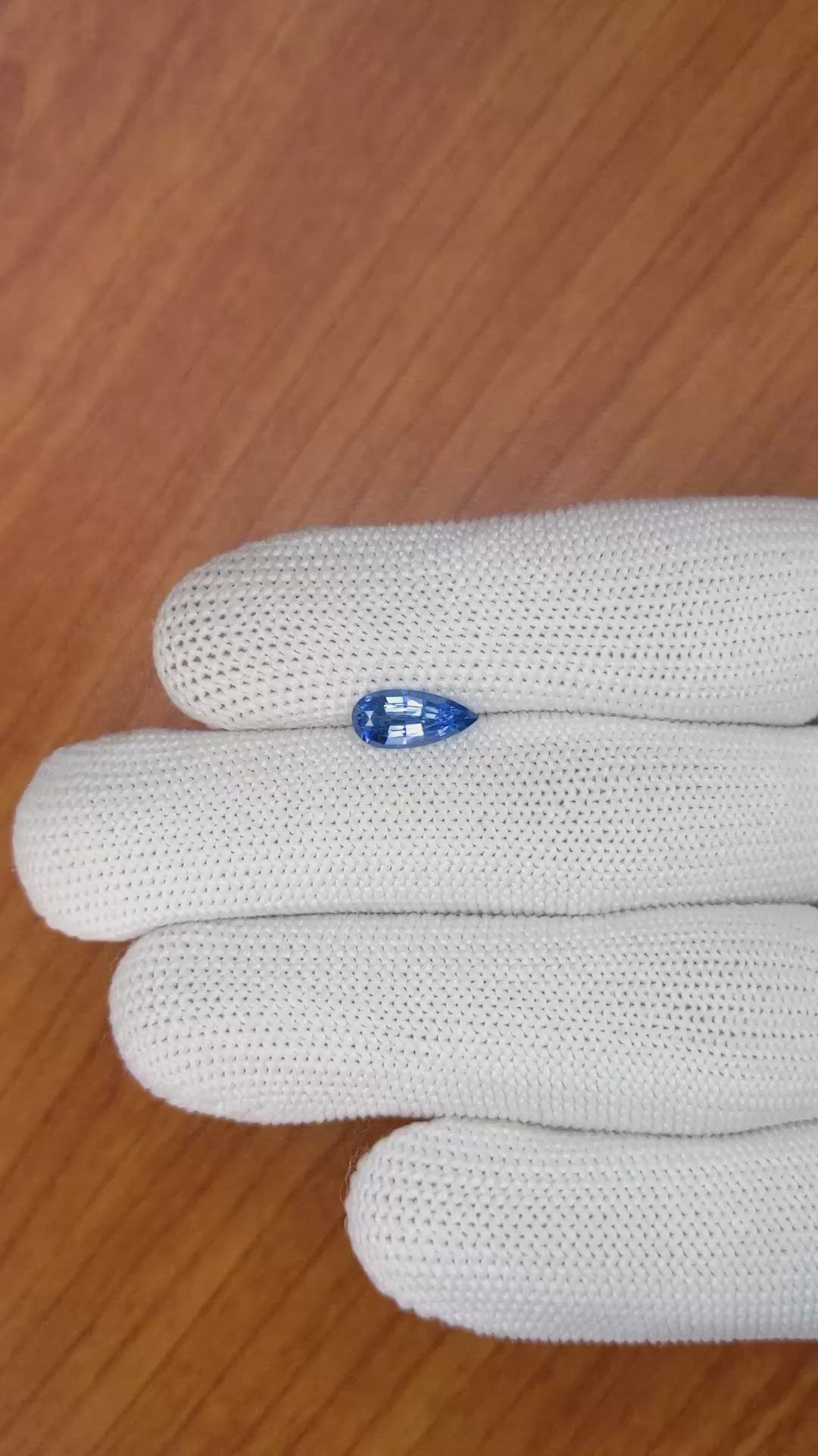 1.23 Ct. Blue Sapphire from Ceylon (Sri Lanka) Size Video