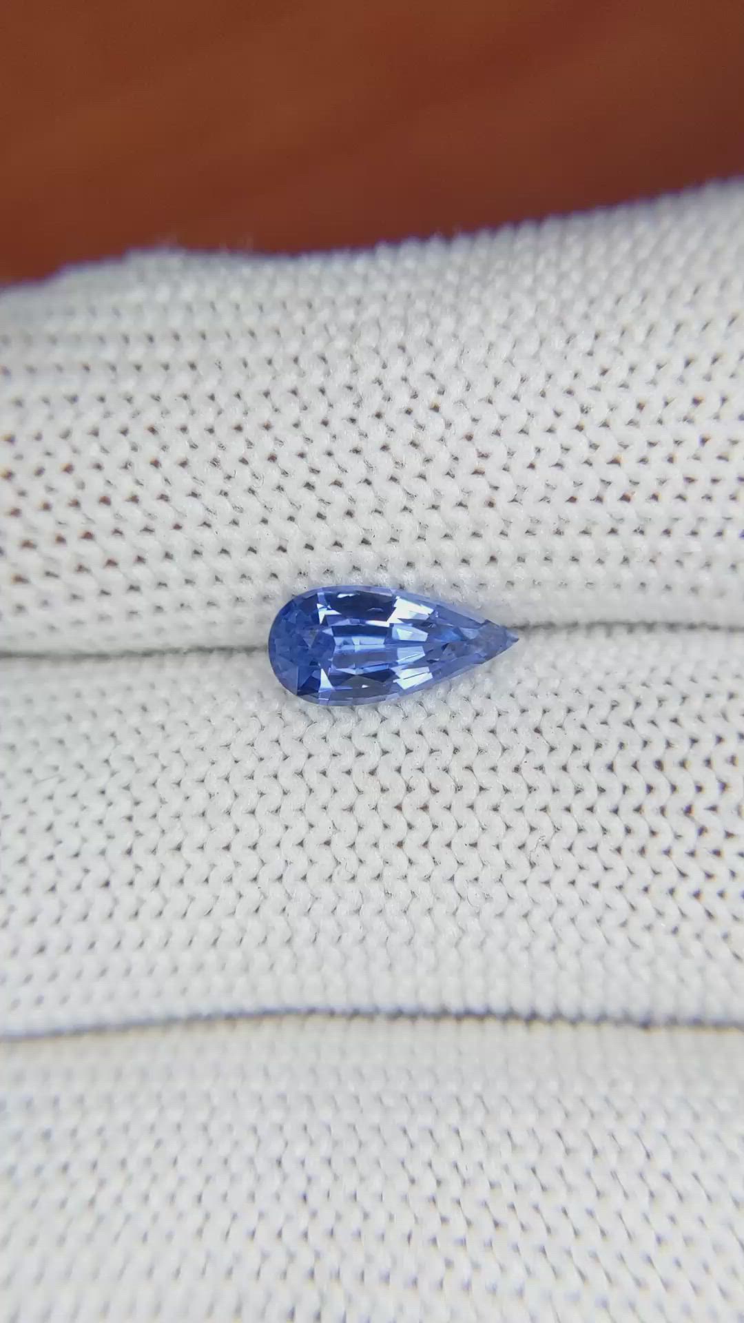 1.33 Ct. Blue Sapphire from Ceylon (Sri Lanka) Size Video