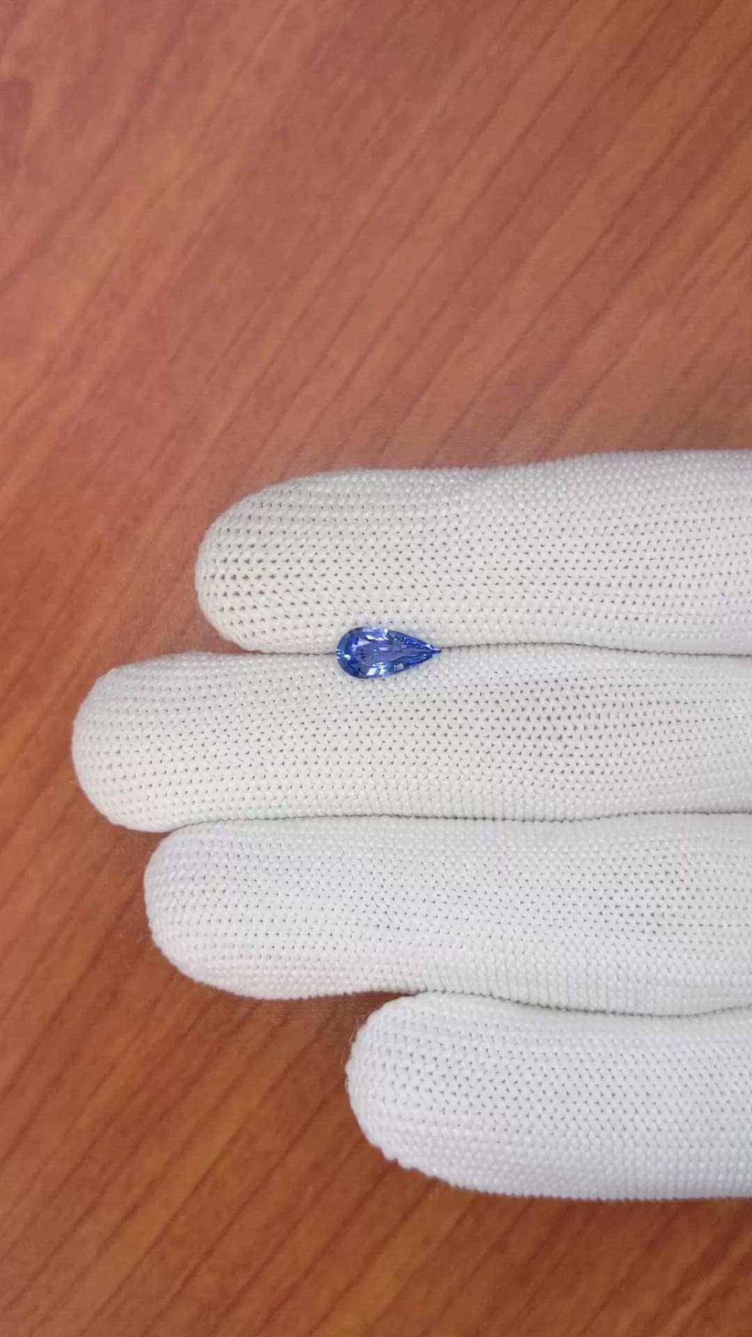 0.91 Ct. Blue Sapphire from Ceylon (Sri Lanka) Size Video