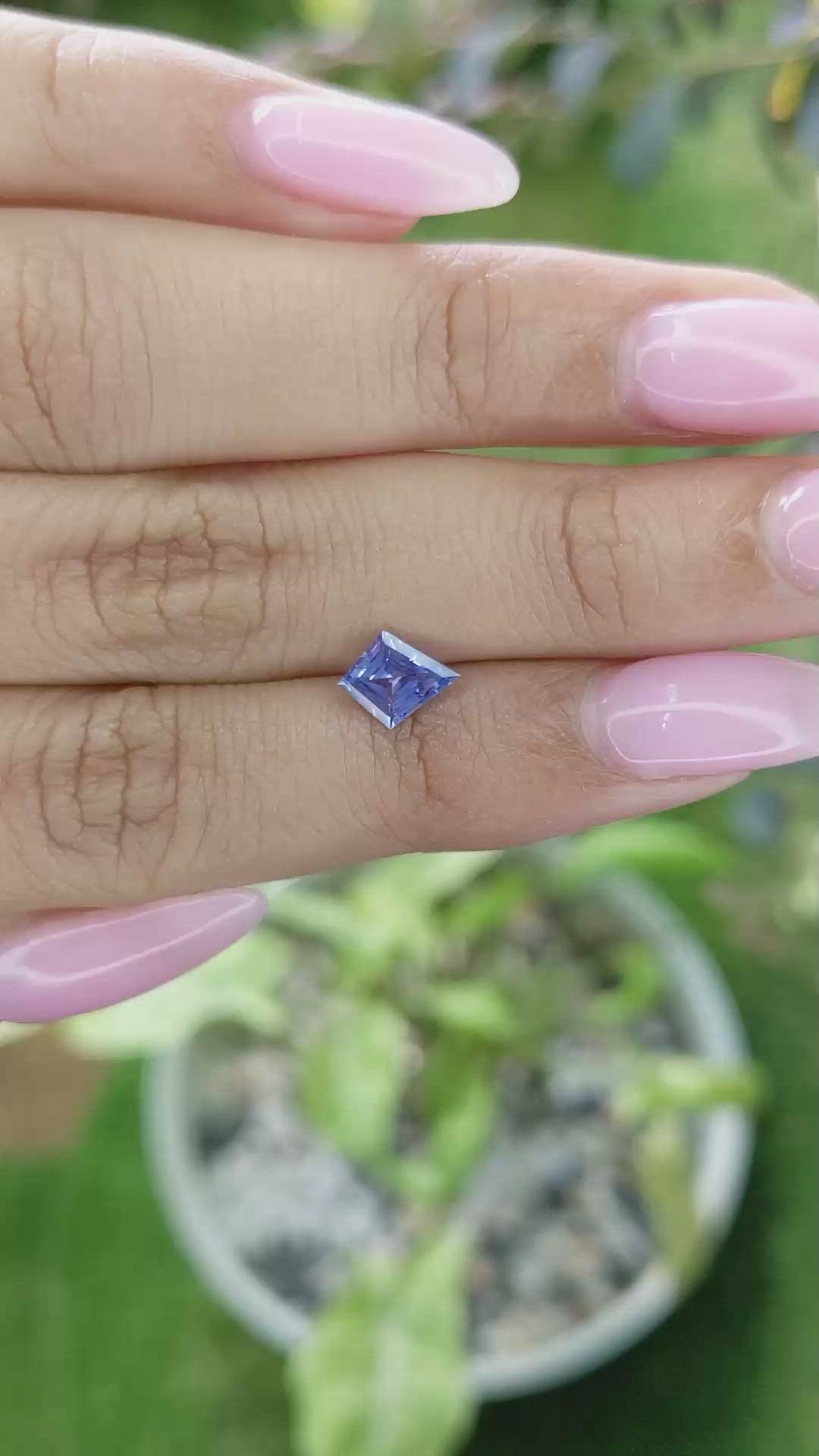 0.85 Ct. Blue Sapphire from Ceylon (Sri Lanka) Size Video