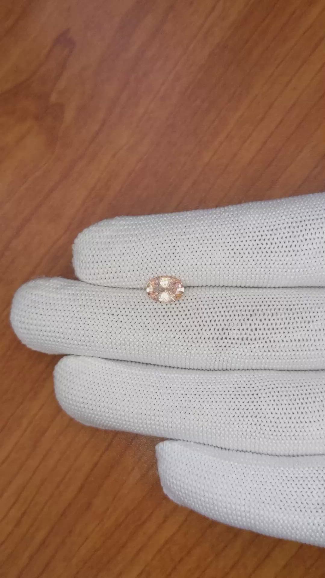 1.19 Ct. Peach Sapphire from Ceylon (Sri Lanka) Size Video