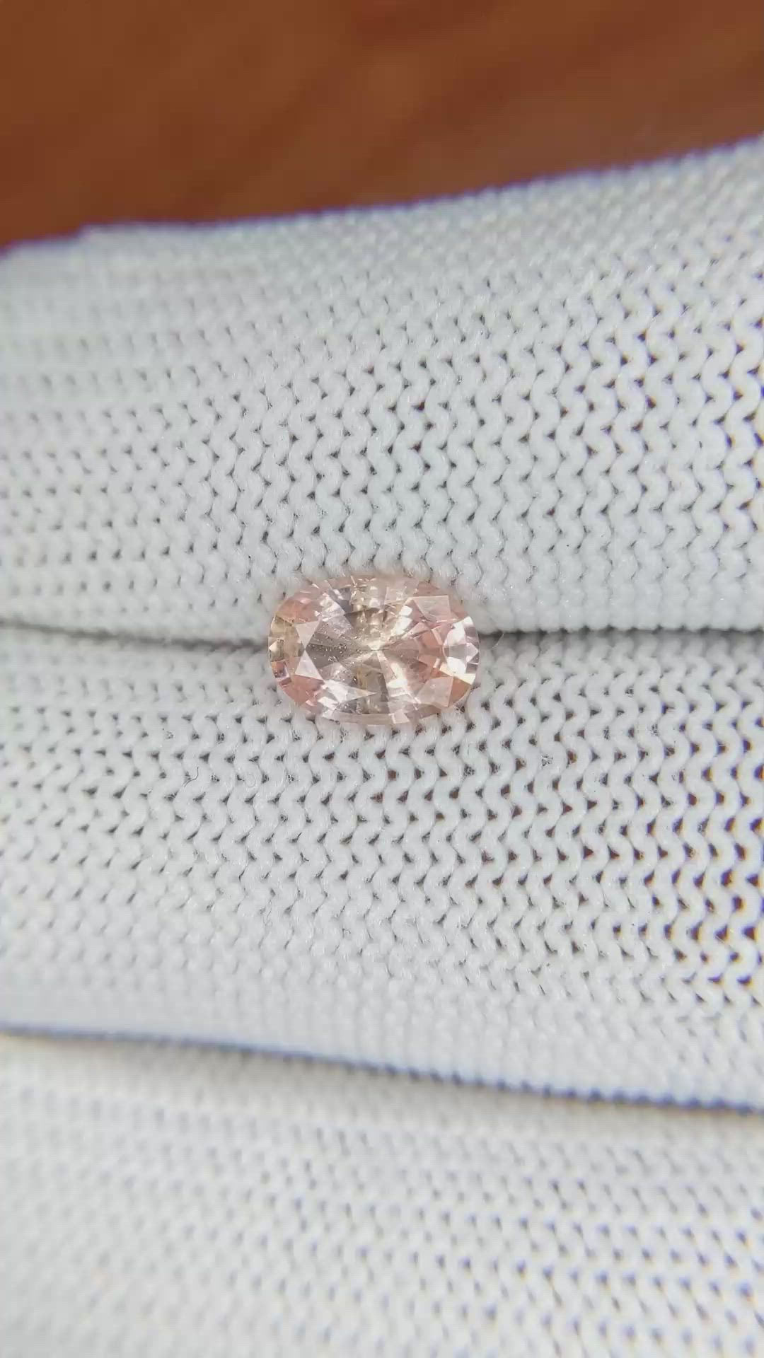 1.19 Ct. Peach Sapphire from Ceylon (Sri Lanka) Size Video