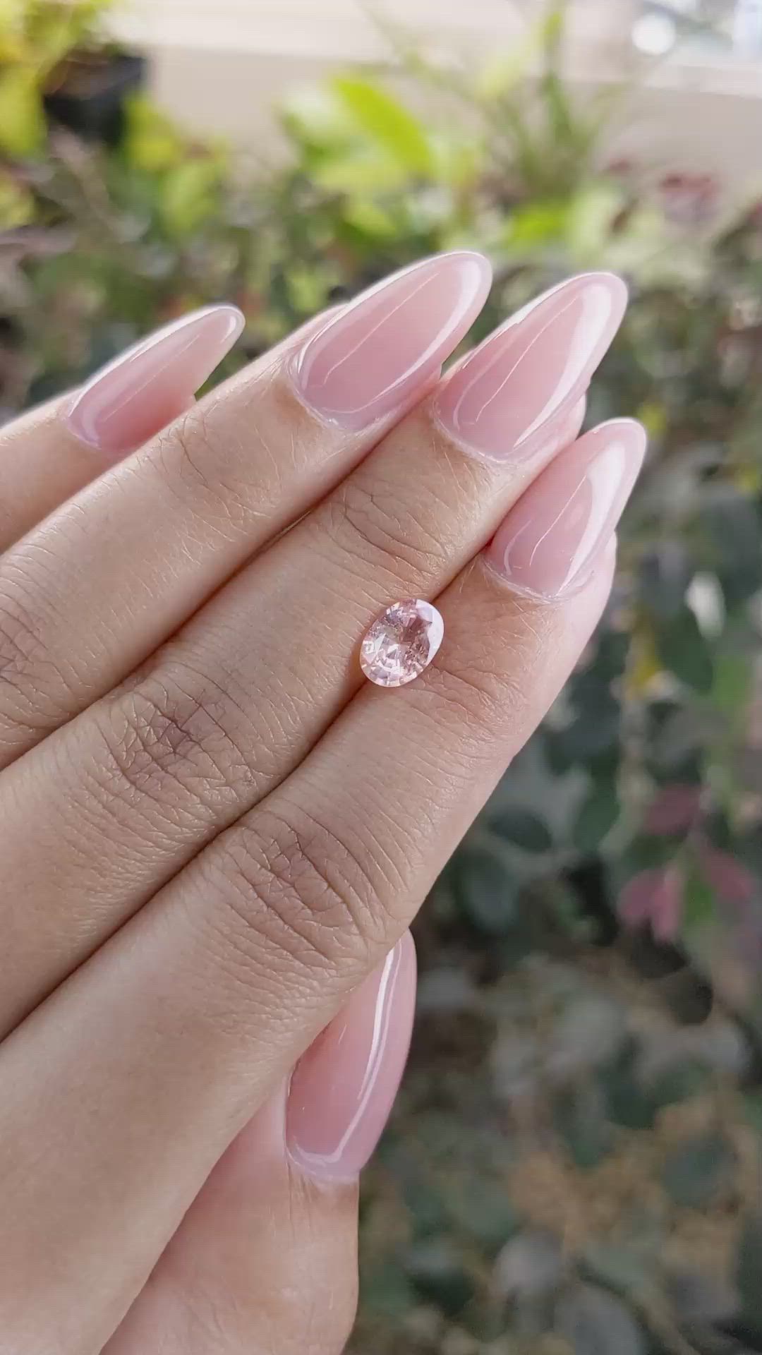 1.19 Ct. Peach Sapphire from Ceylon (Sri Lanka) Size Video
