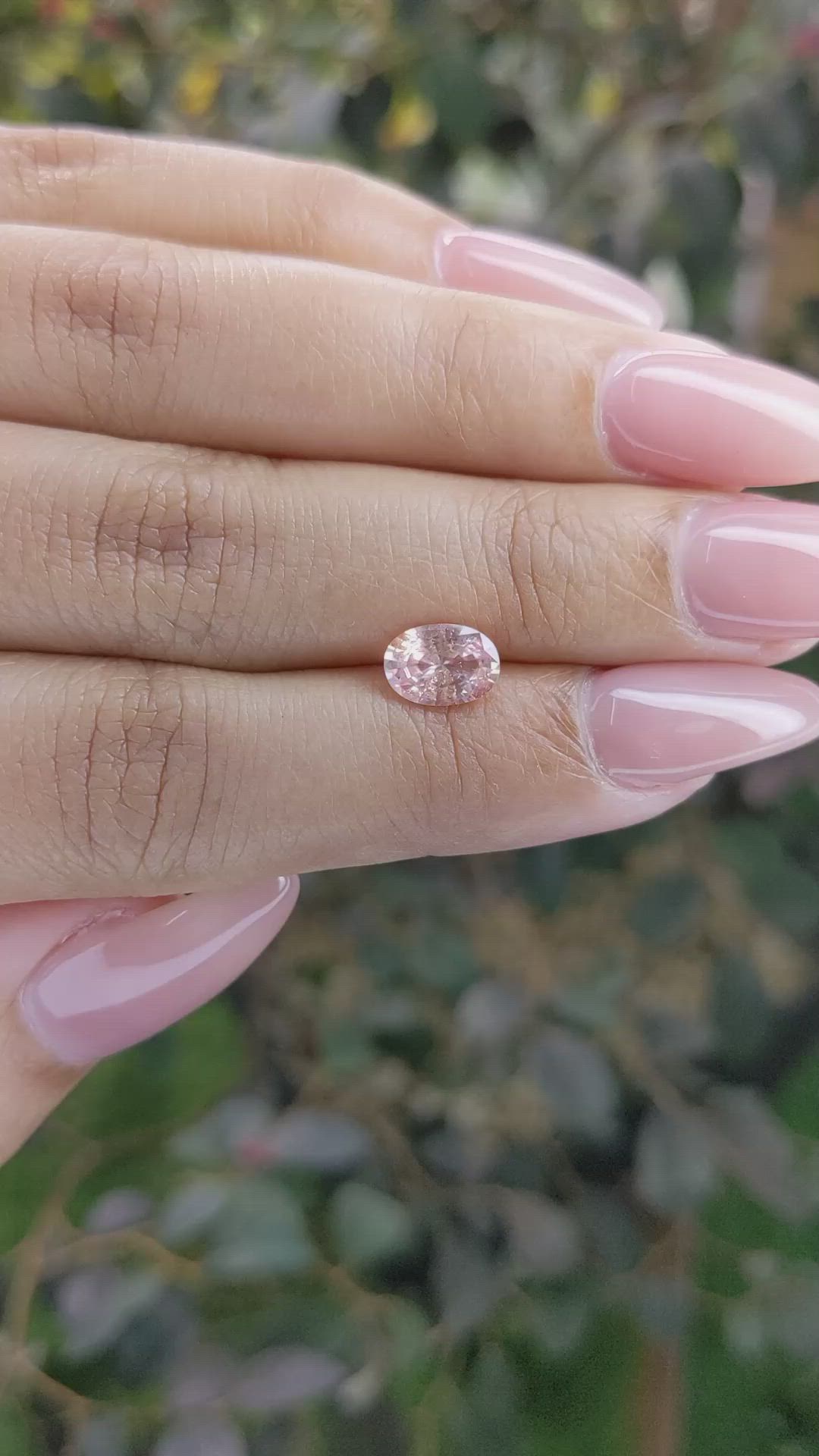 1.19 Ct. Peach Sapphire from Ceylon (Sri Lanka) Size Video