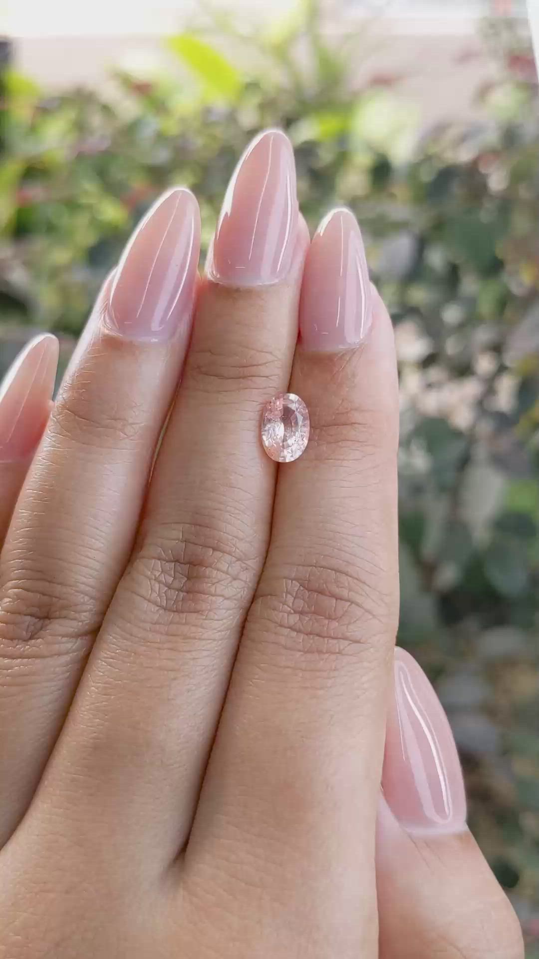 1.19 Ct. Peach Sapphire from Ceylon (Sri Lanka) Size Video