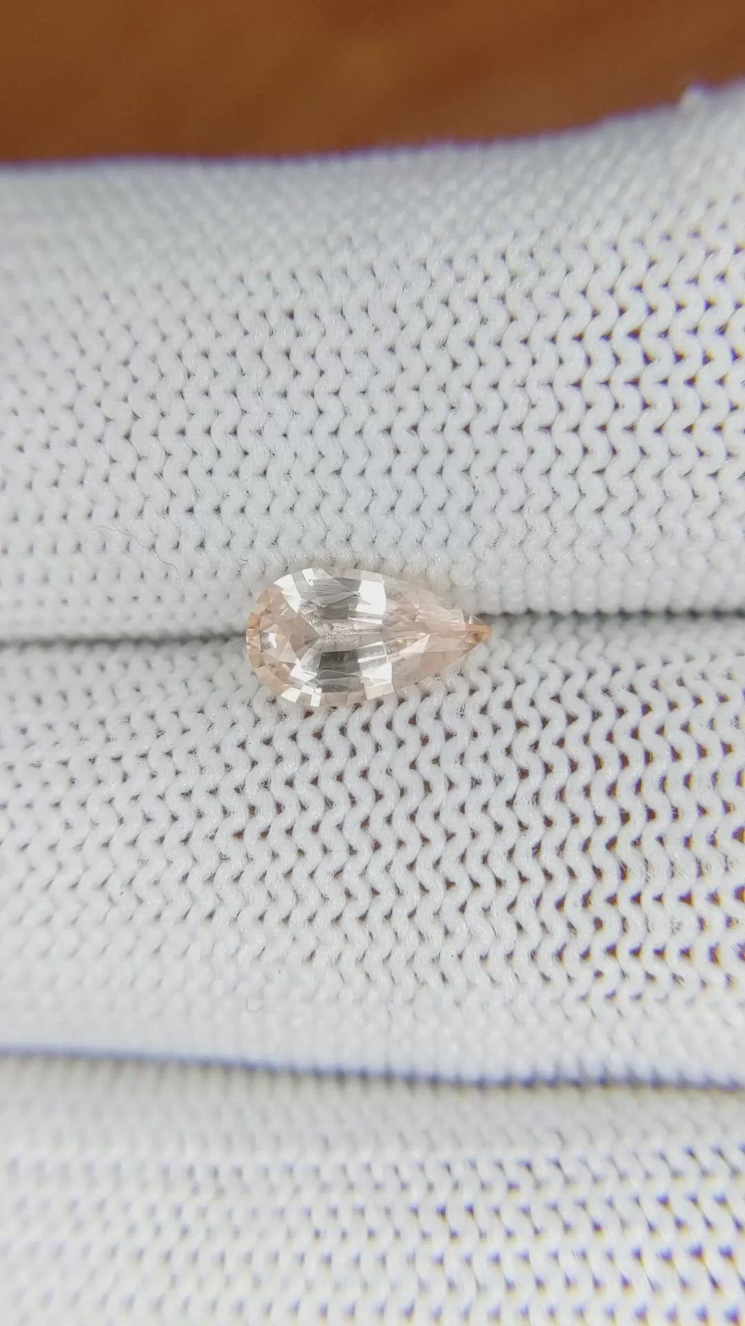 1.09 Ct. Peach Sapphire from Ceylon (Sri Lanka) Size Video