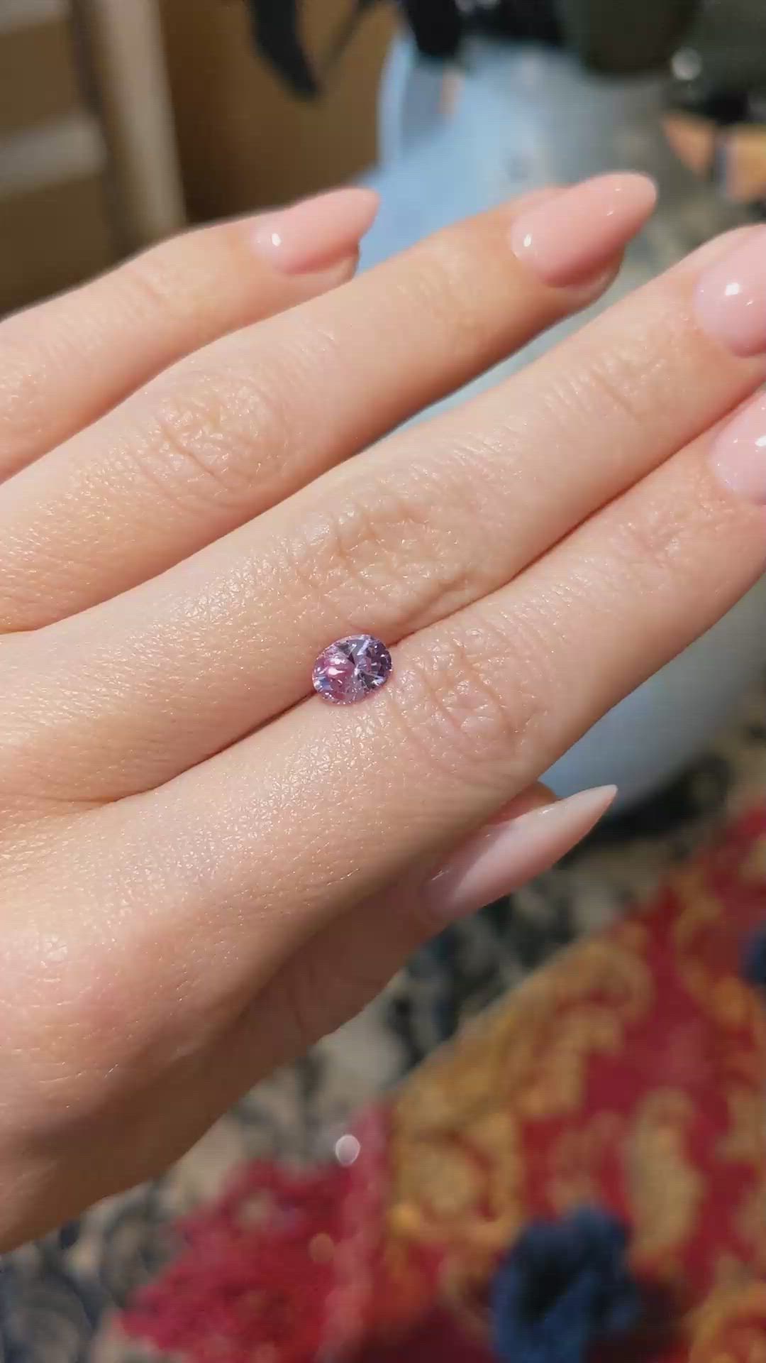 1.11 Ct. Padparadscha Sapphire from Ceylon (Sri Lanka) Size Video