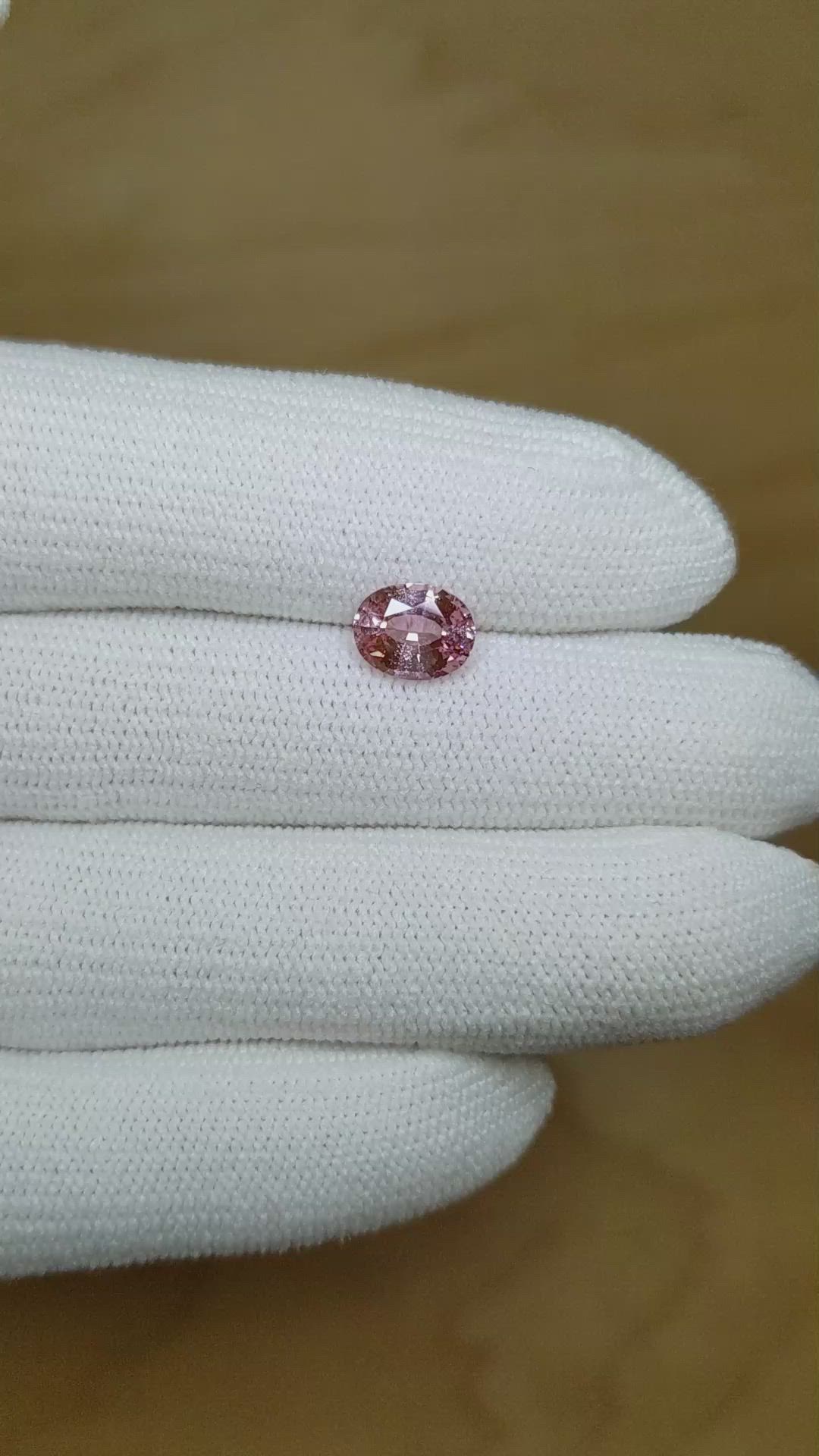 1.55 Ct. Padparadscha Sapphire from Ceylon (Sri Lanka) Size Video
