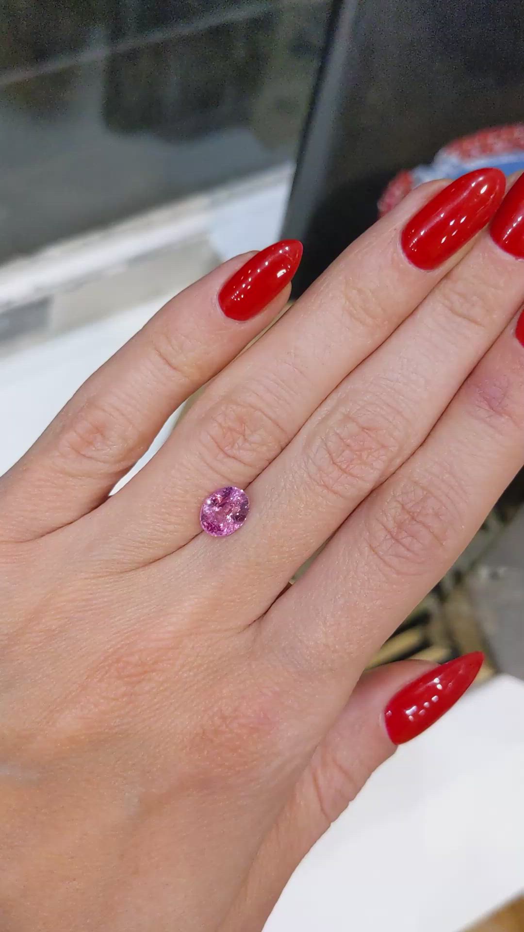 2.05 Ct. Padparadscha Sapphire from Ceylon (Sri Lanka) Size Video